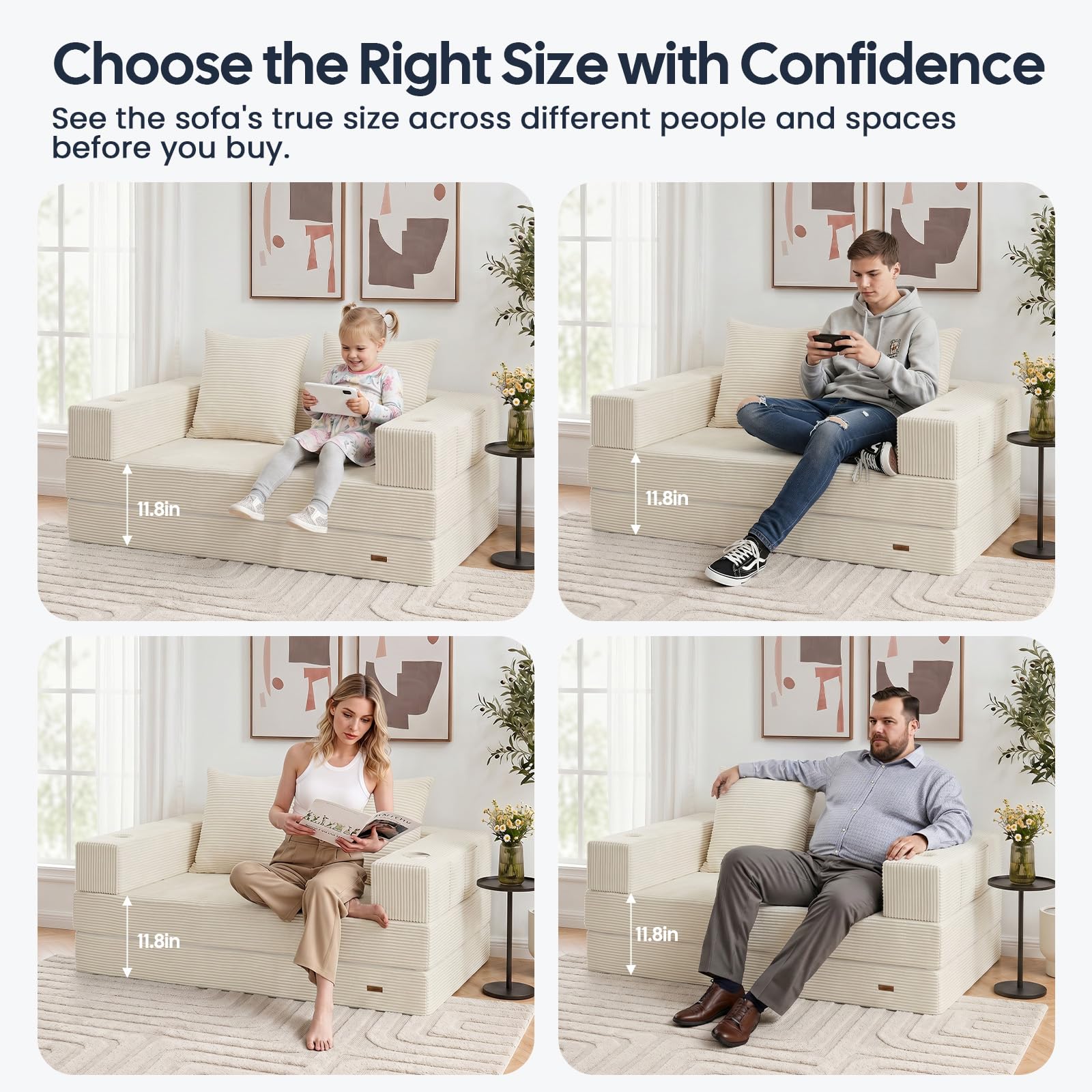 Arm pillows with cup pocket and side pocket on COMAX futon