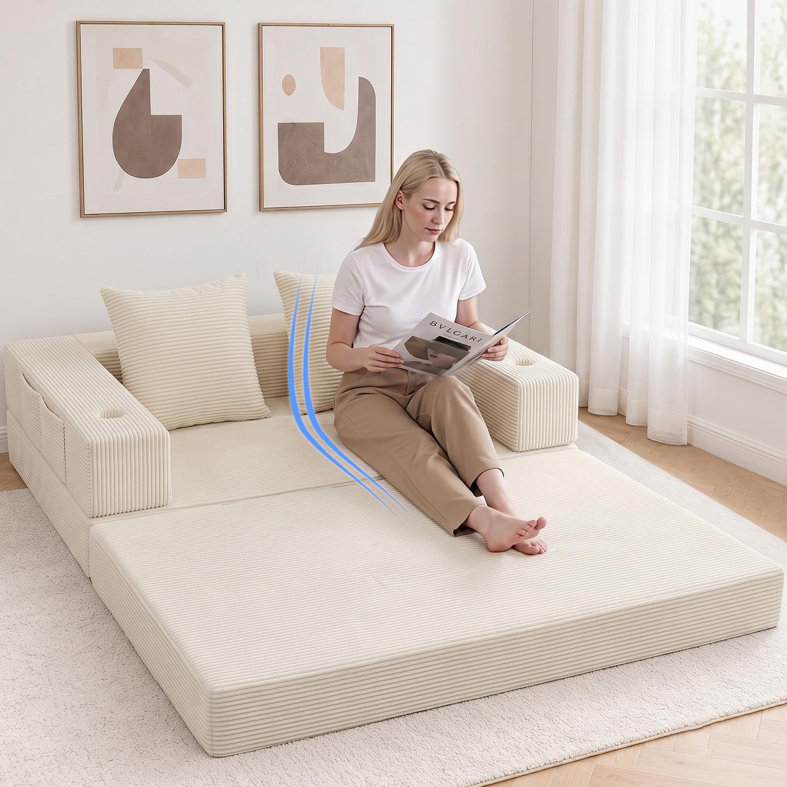 Vacuum-packed packaging for COMAX boneless futon sofa bed