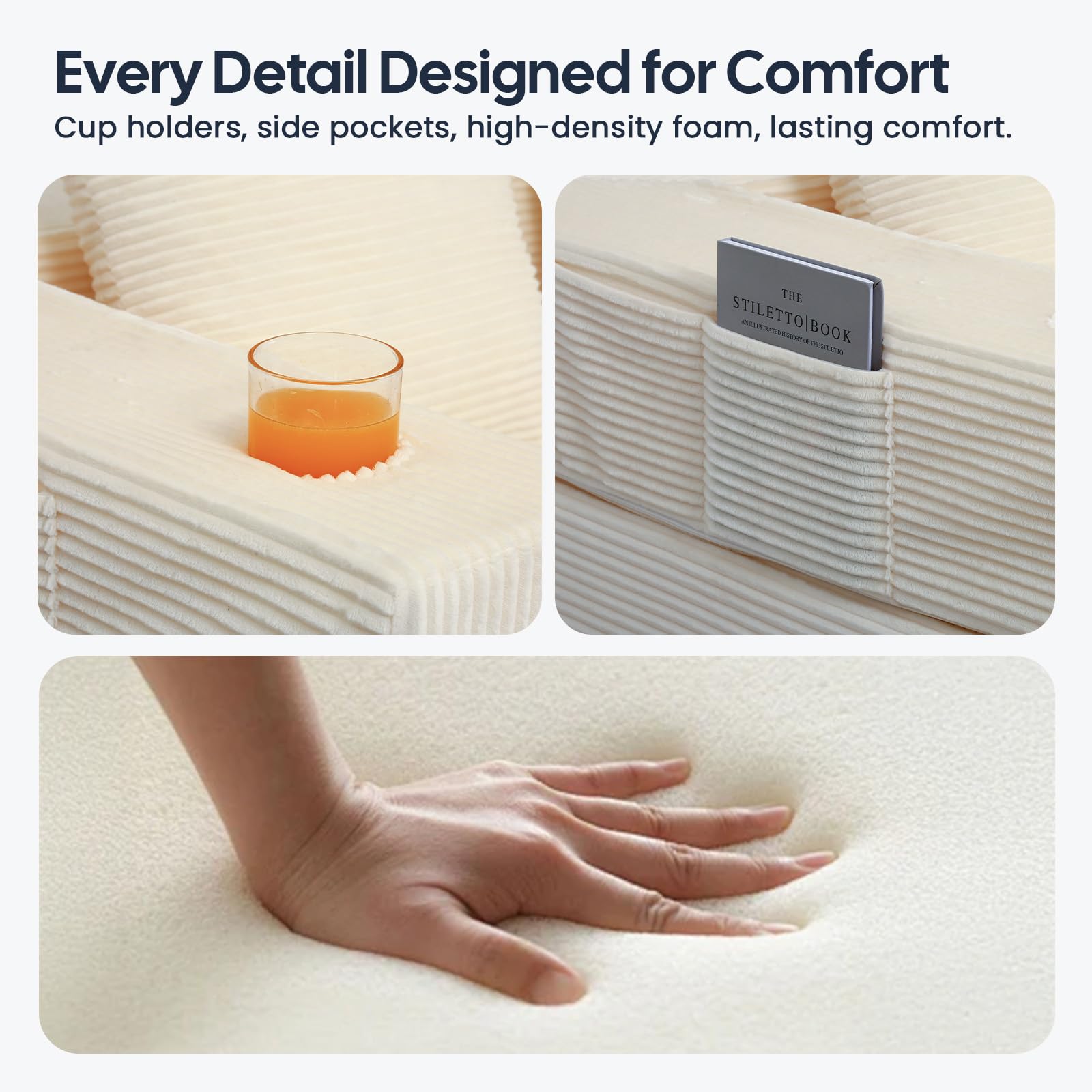 Machine washable corduroy cover on COMAX futon bed