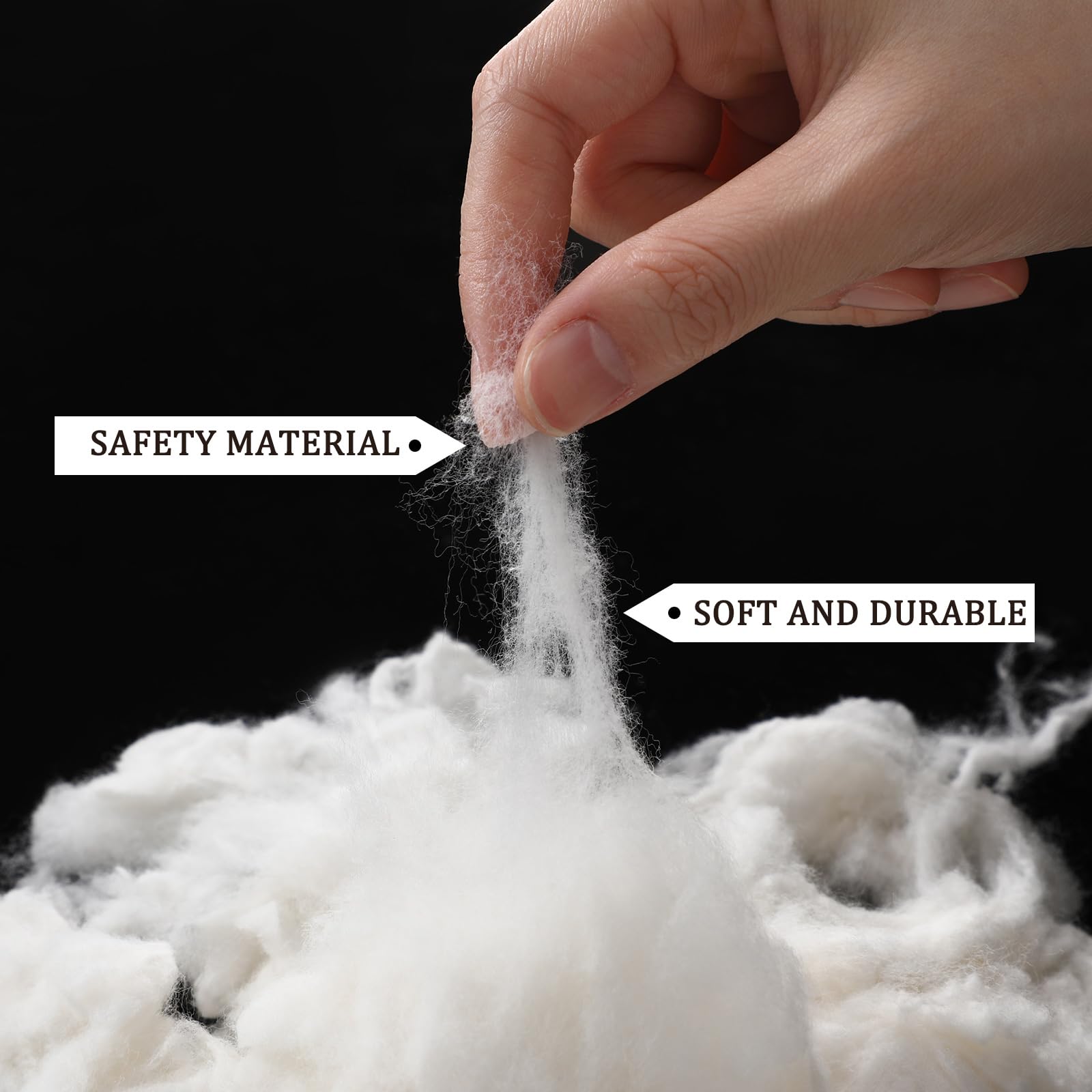 White cotton stuffing suitable for pillows and crafts