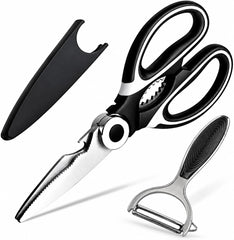 Come Apart Kitchen Shears two-piece set with peeler and sheath