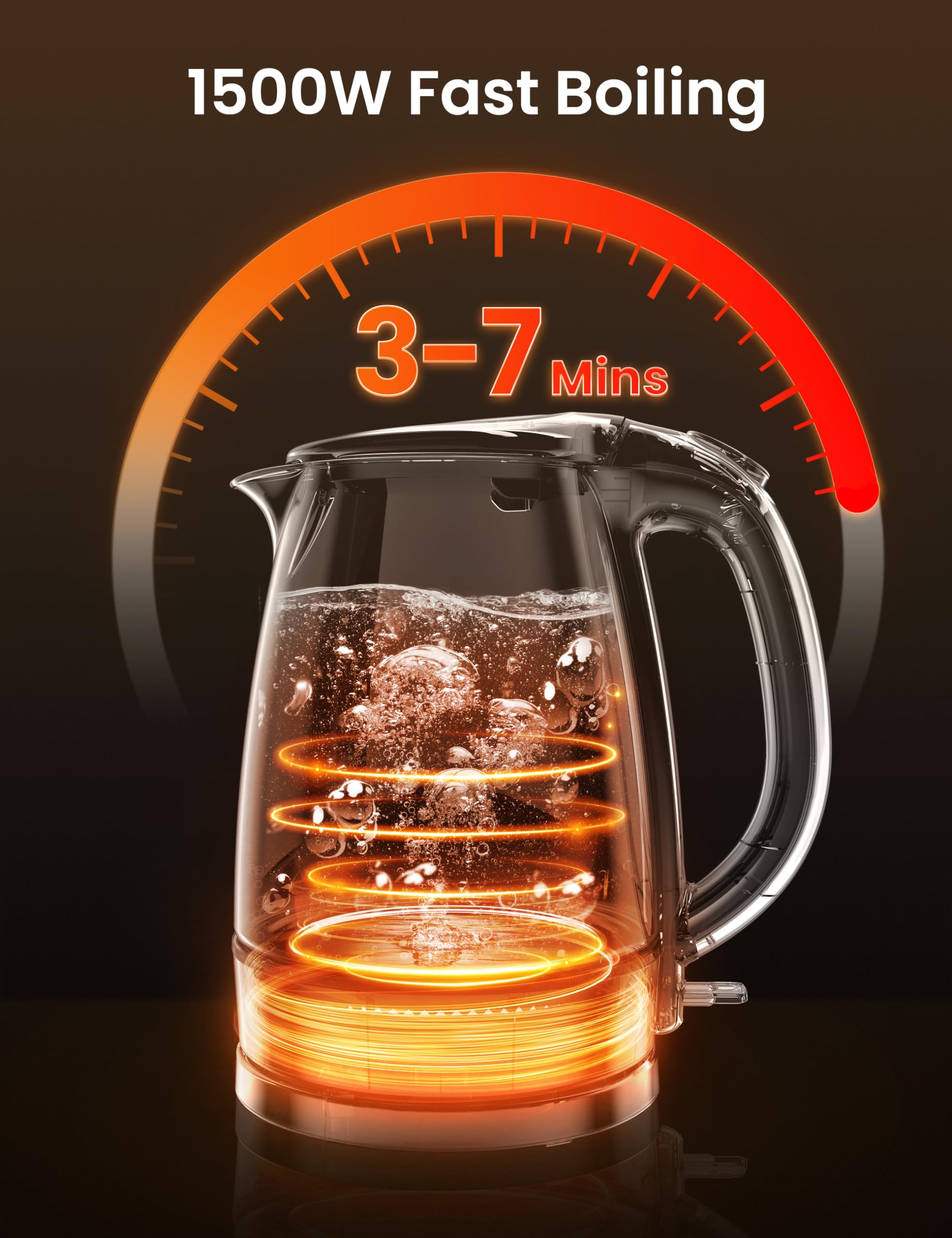Concealed heating element for safe boiling in COMFEE’ kettle