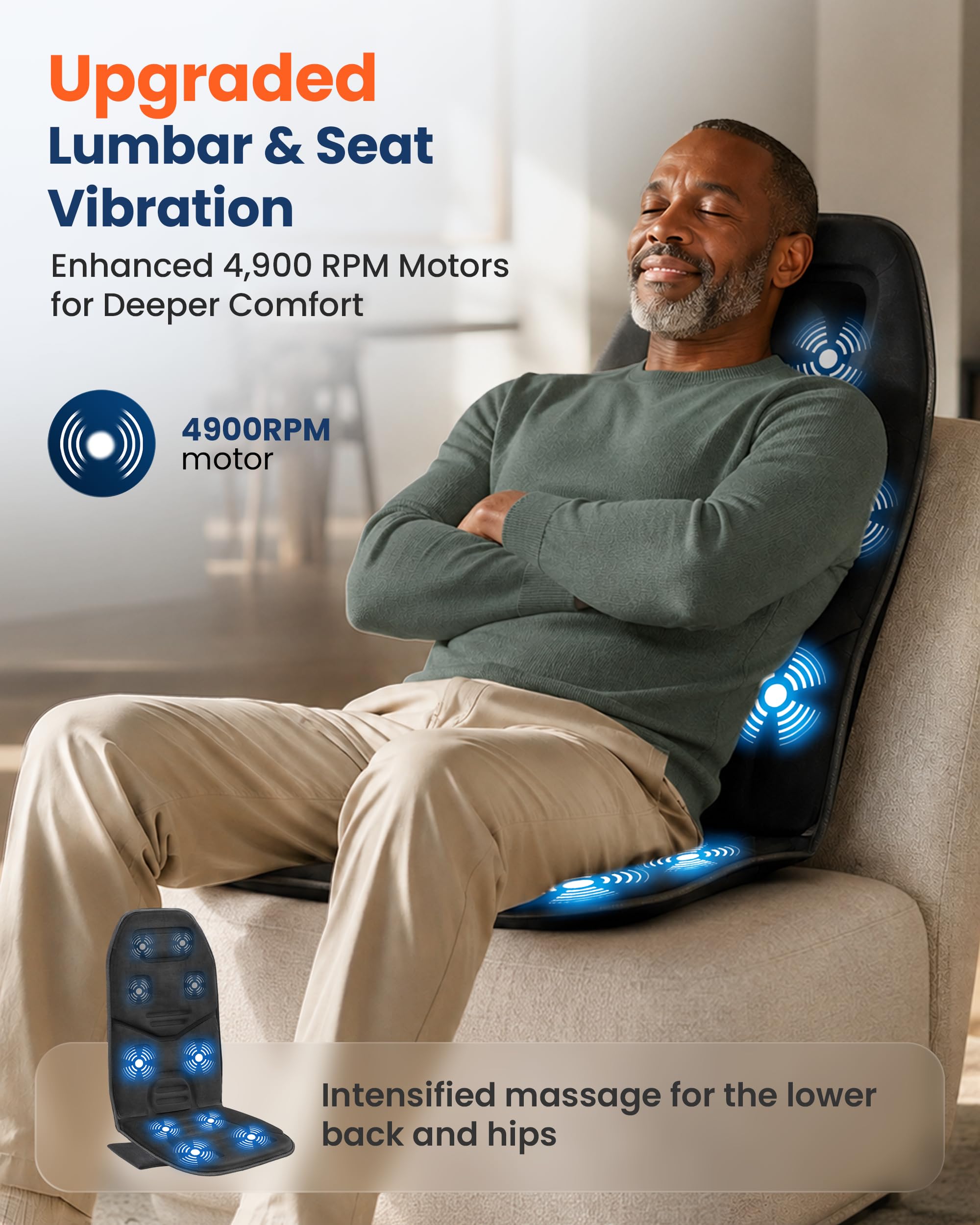 10-motor vibration massage across neck to thighs