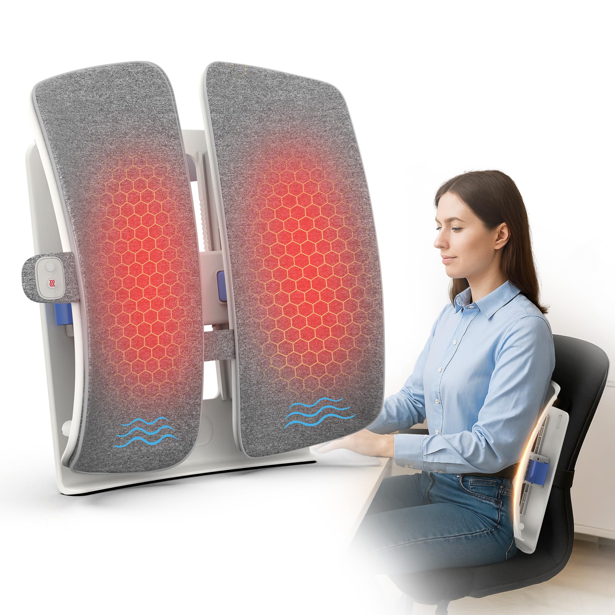 COMFIER heated lumbar support pillow for office chair full-length back support