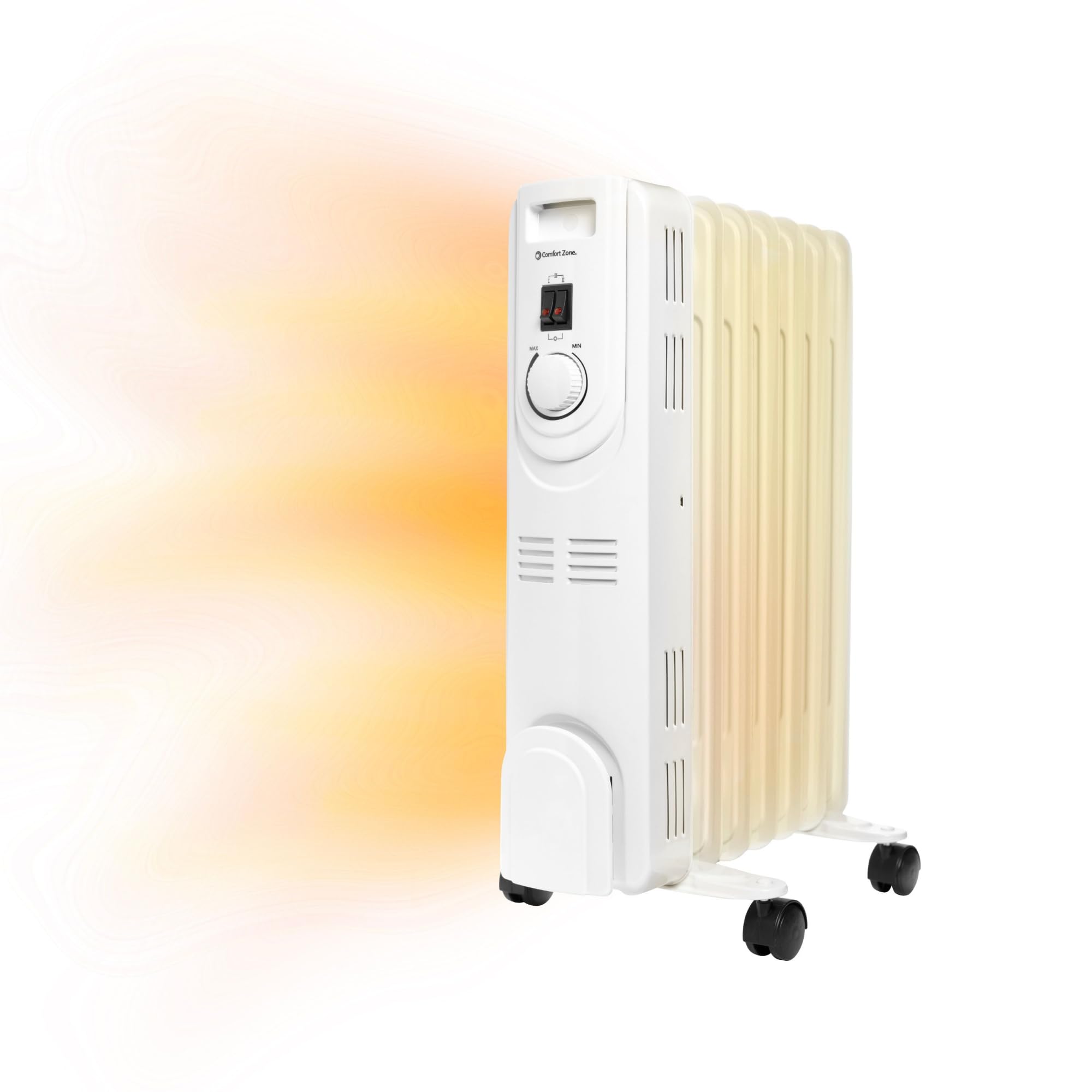 Comfort Zone electric oil-filled radiator heater front view