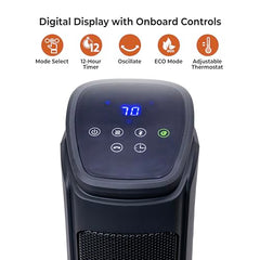 Comfort Zone 30-Inch Oscillating Tower Space Heater energy saver Eco Mode
