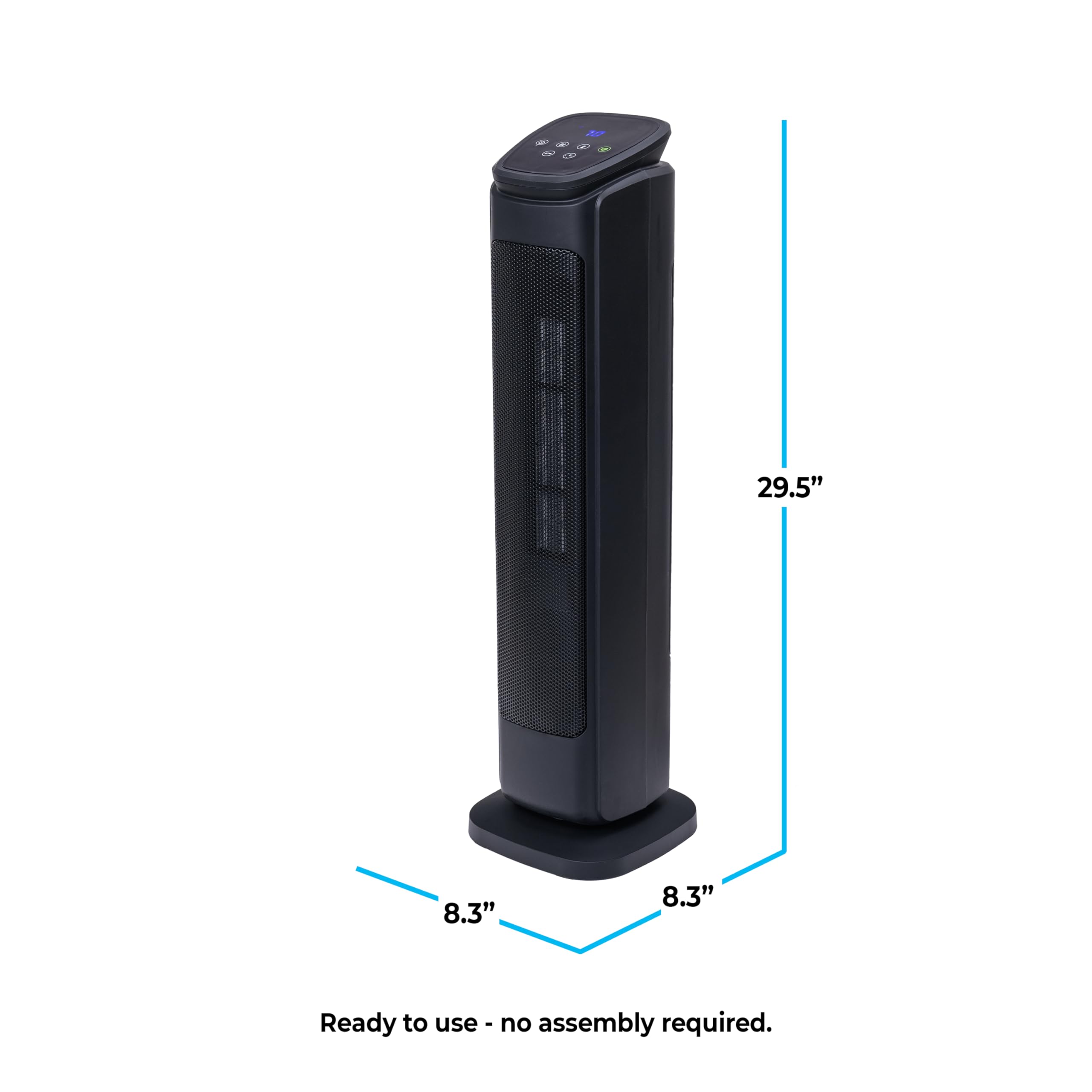 Comfort Zone 30-Inch Oscillating Tower Space Heater remote control LCD