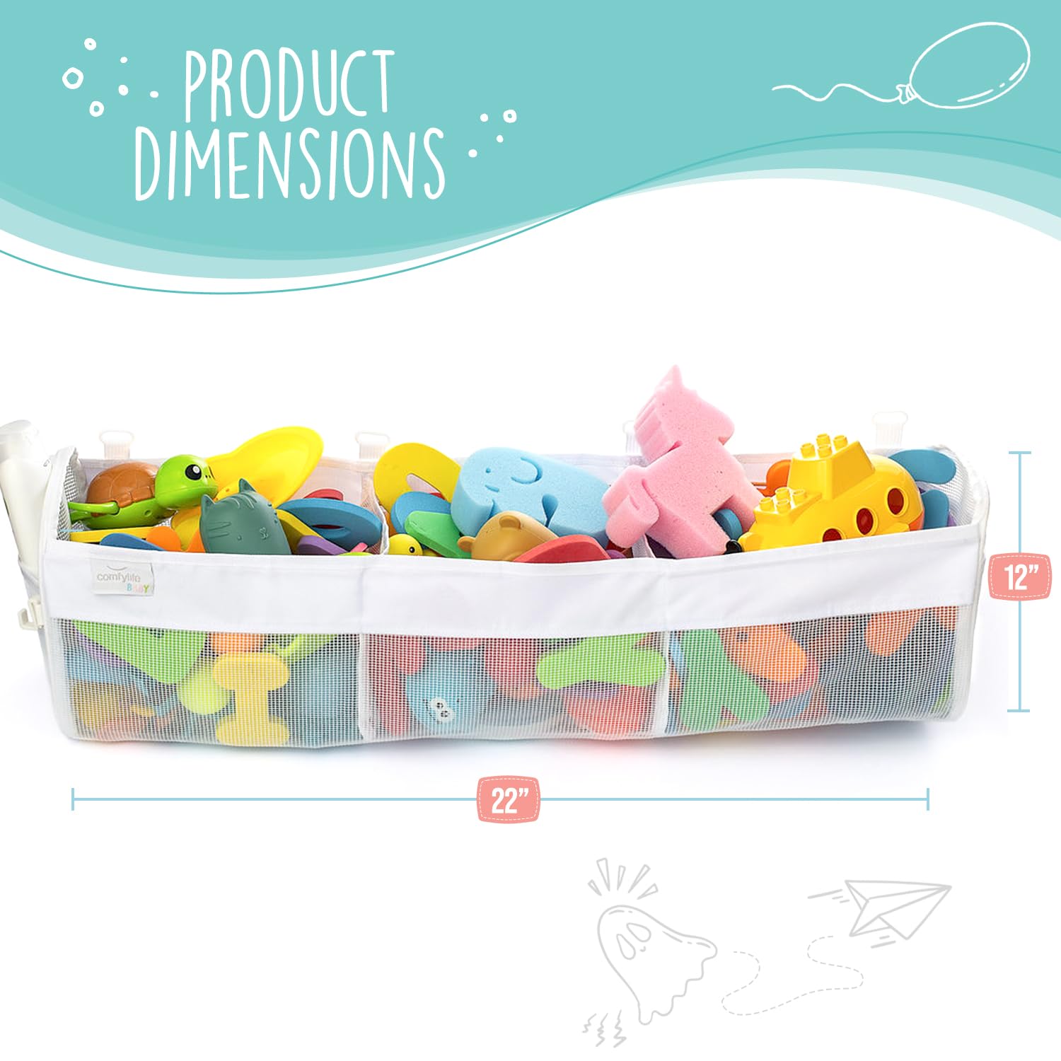 Quick-dry mesh bath toy organizer by Comfylife