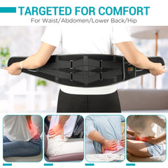 Back waist and abdomen targeted relief with adjustable straps