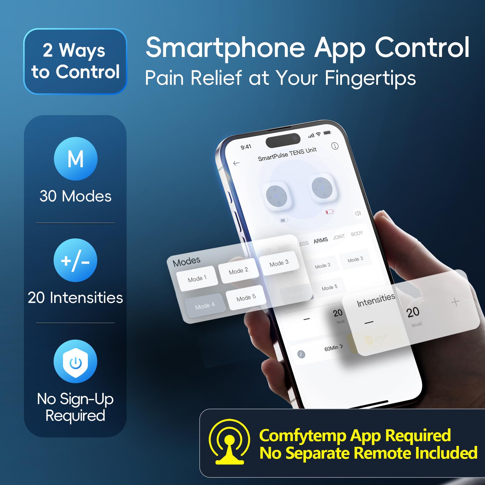 Comfytemp dual-hosts wireless TENS unit image
