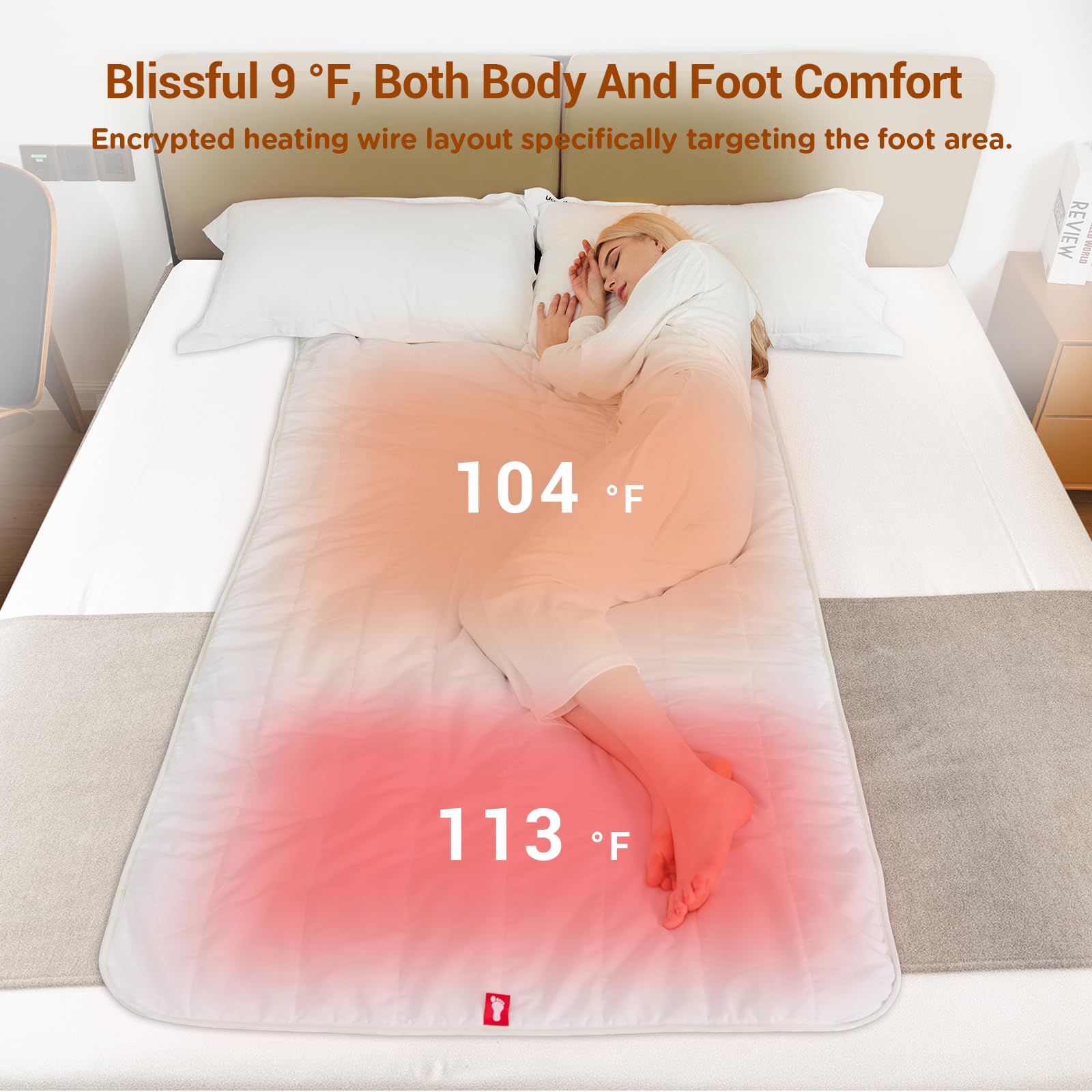 Foot zone design mattress pad by Comfytemp