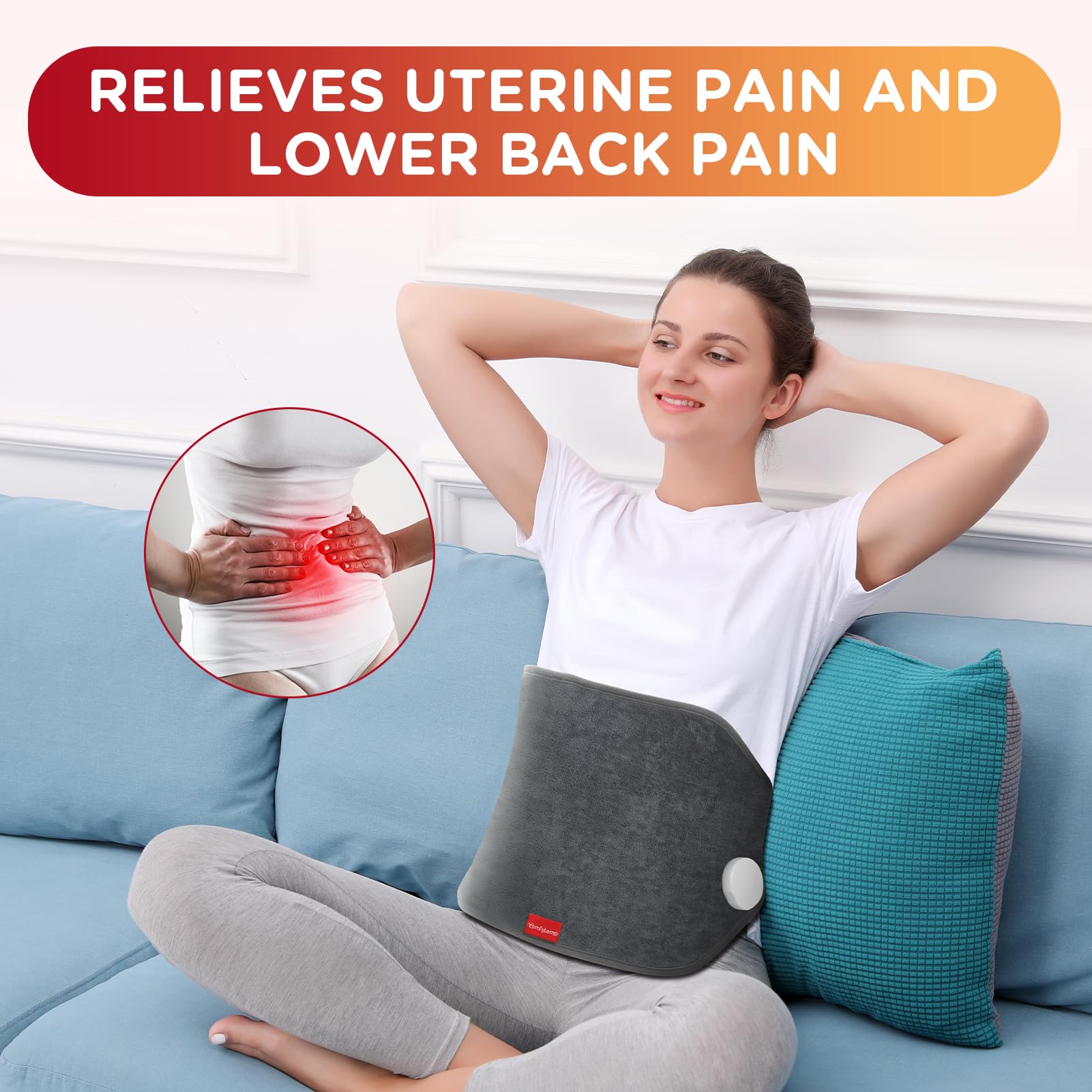 Large back coverage heating pad ideal for lower back
