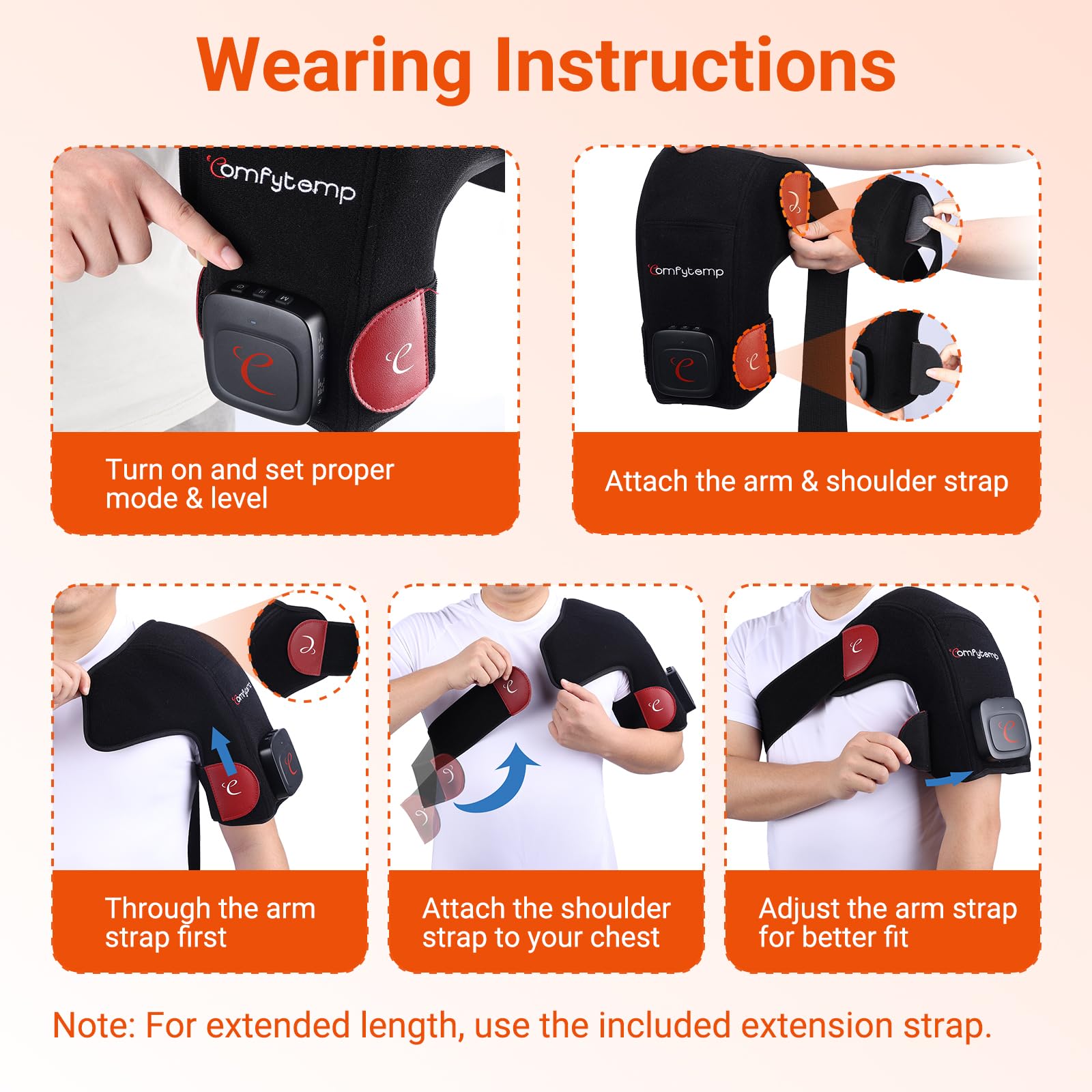 Fits chest 21-43 inches comfytemp shoulder wrap