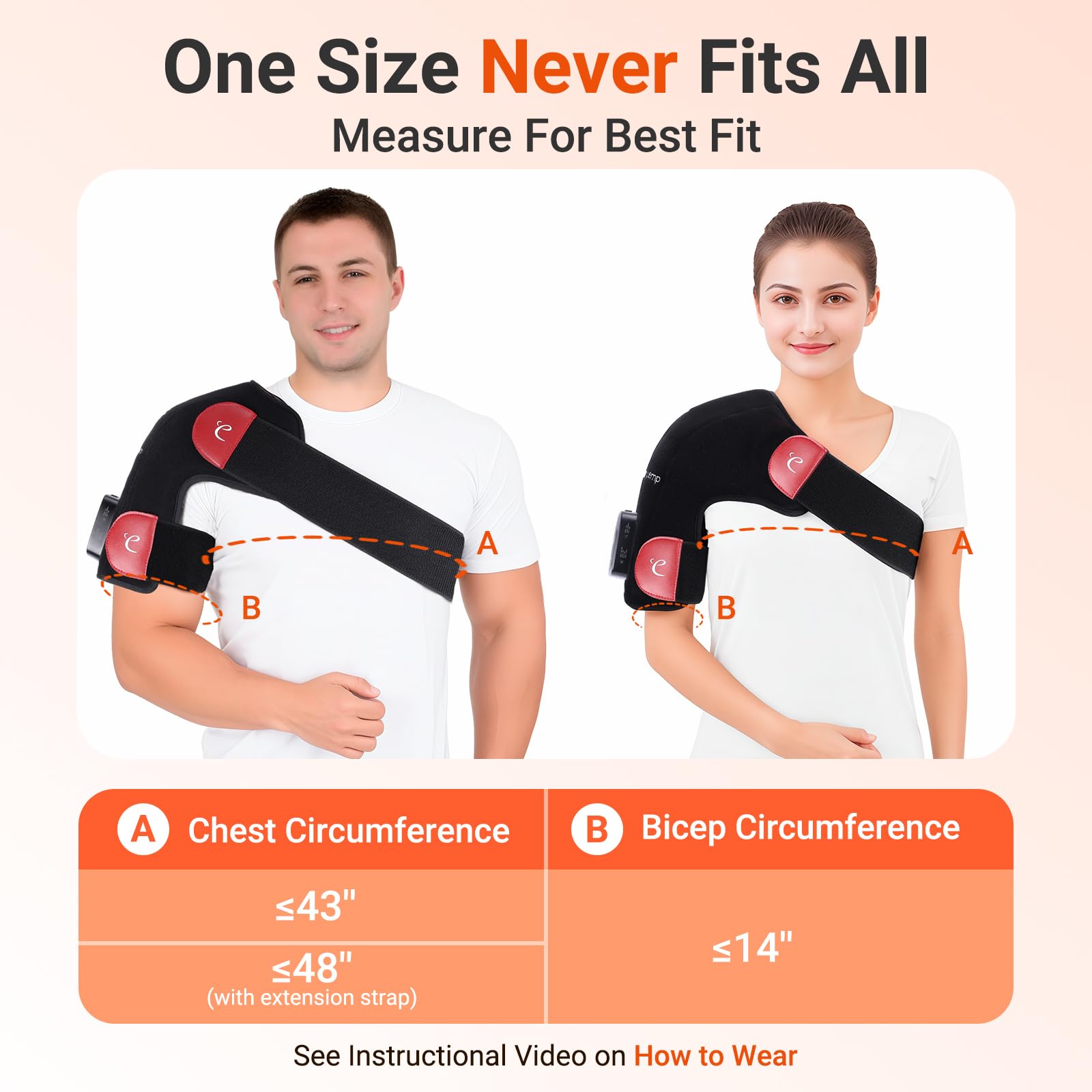 Shoulder wrap extension strap for comfytemp device