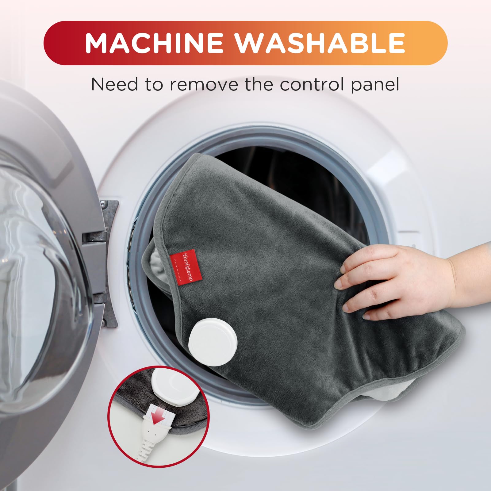 Soft flannel fabric machine washable heating pad