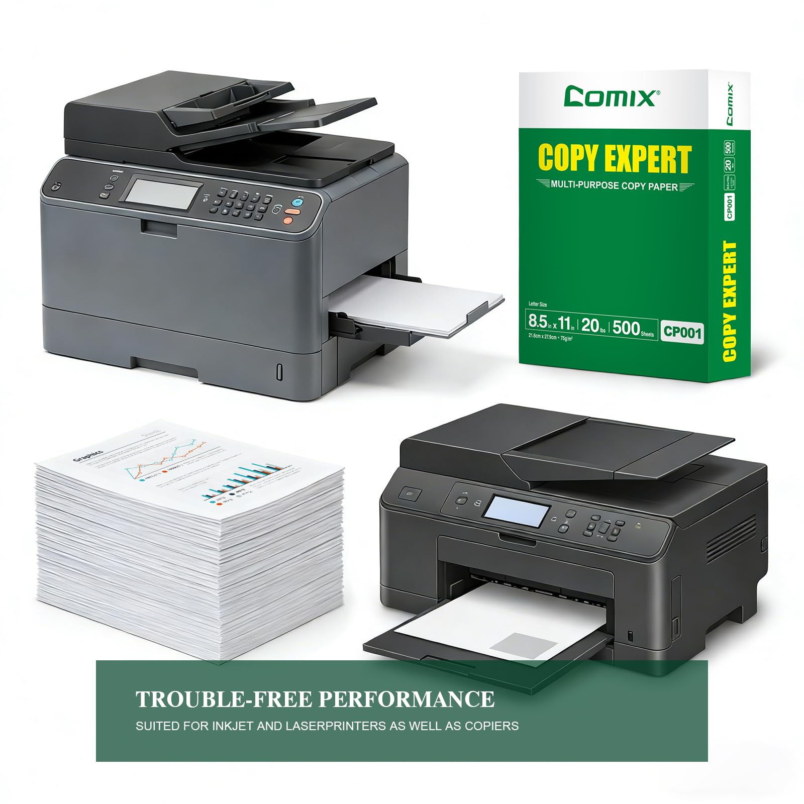 Inkjet and laser printer friendly smooth finish paper
