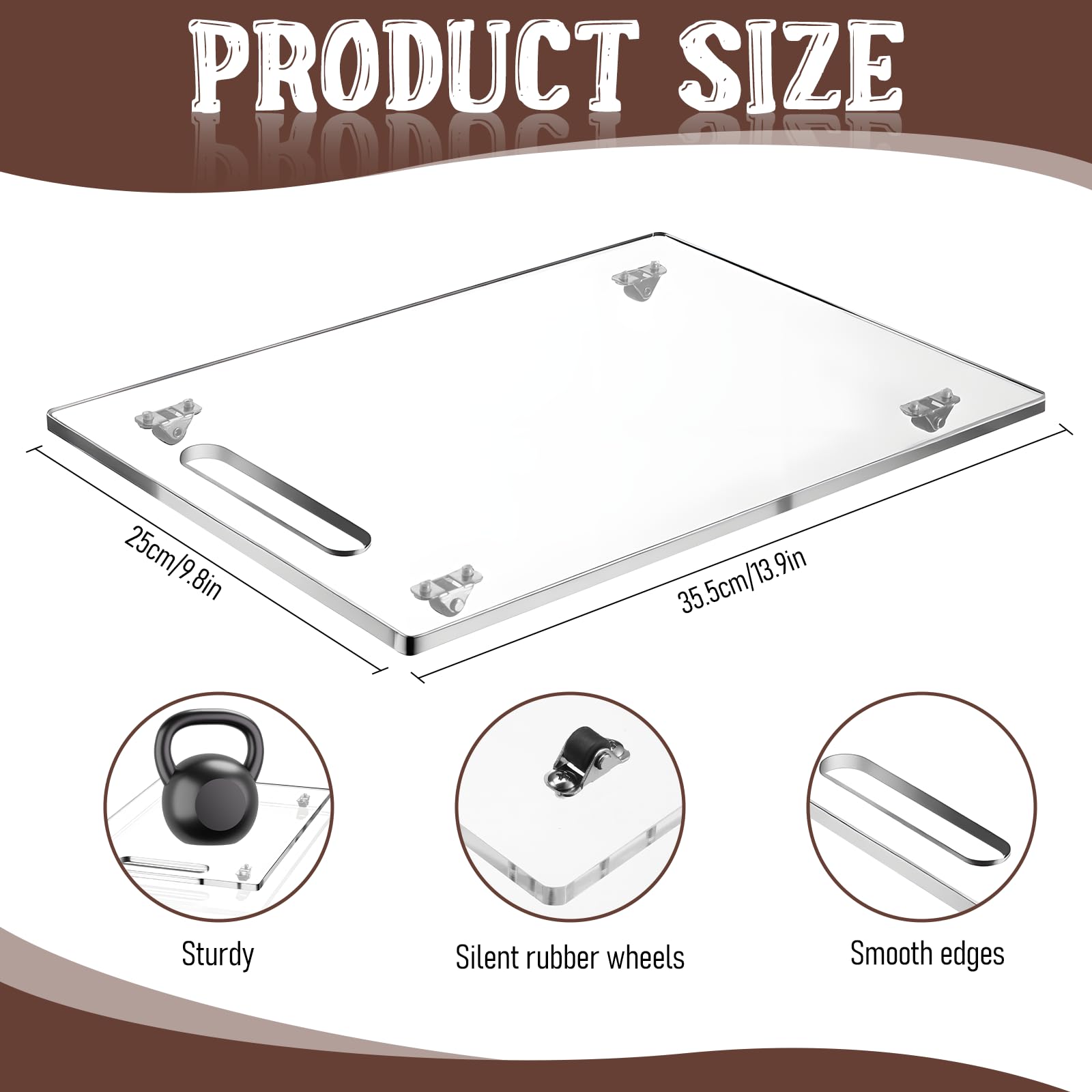 Coffee maker tray sliding slider in clear acrylic by COMNICO