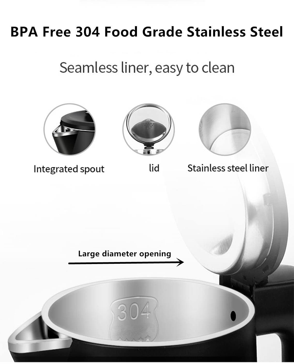 compact 0.8 liter kettle suitable for small kitchen