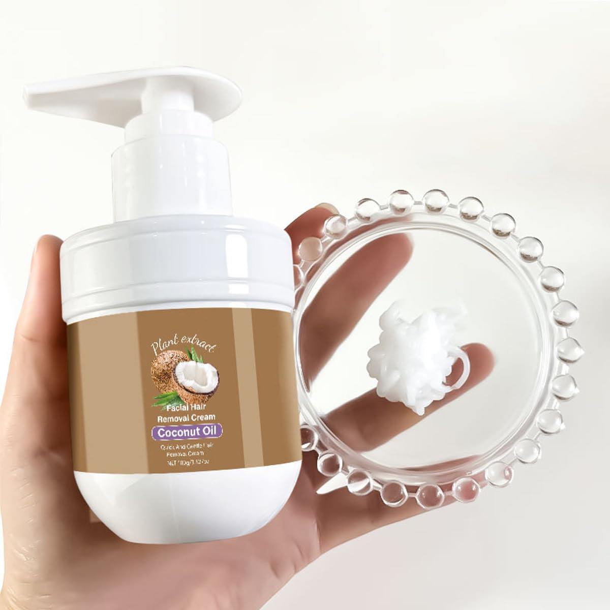 Mild non irritating depilatory cream with coconut oil