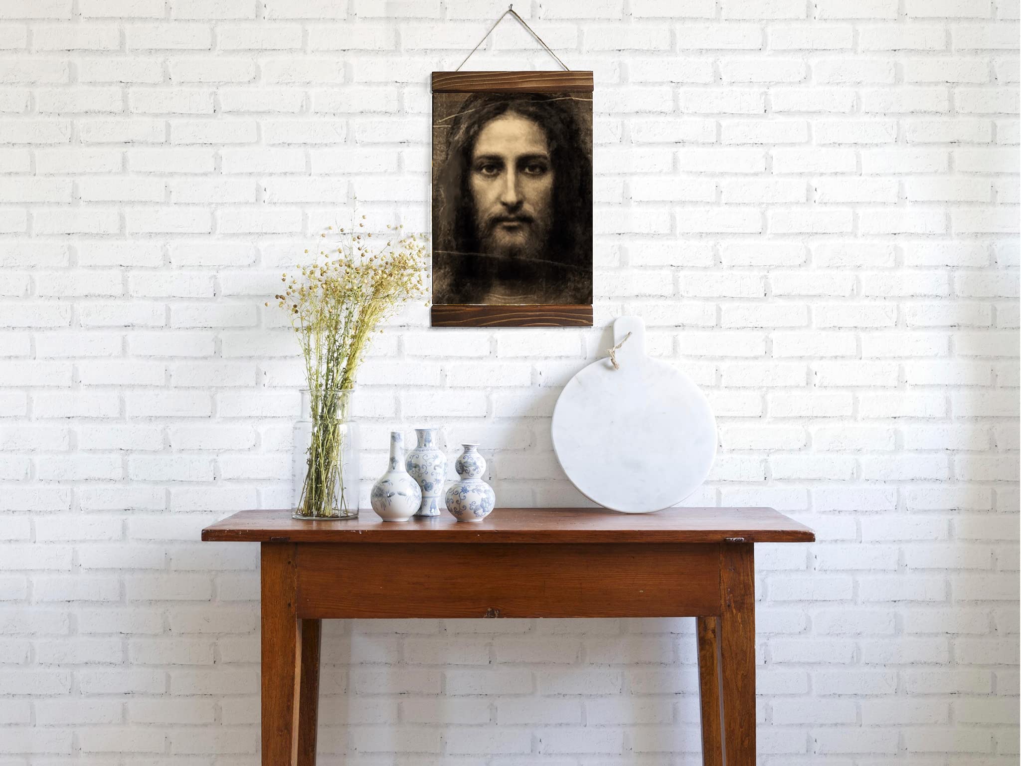 Gallery wrapped canvas print with natural wood frame