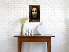 Gallery wrapped canvas print with natural wood frame