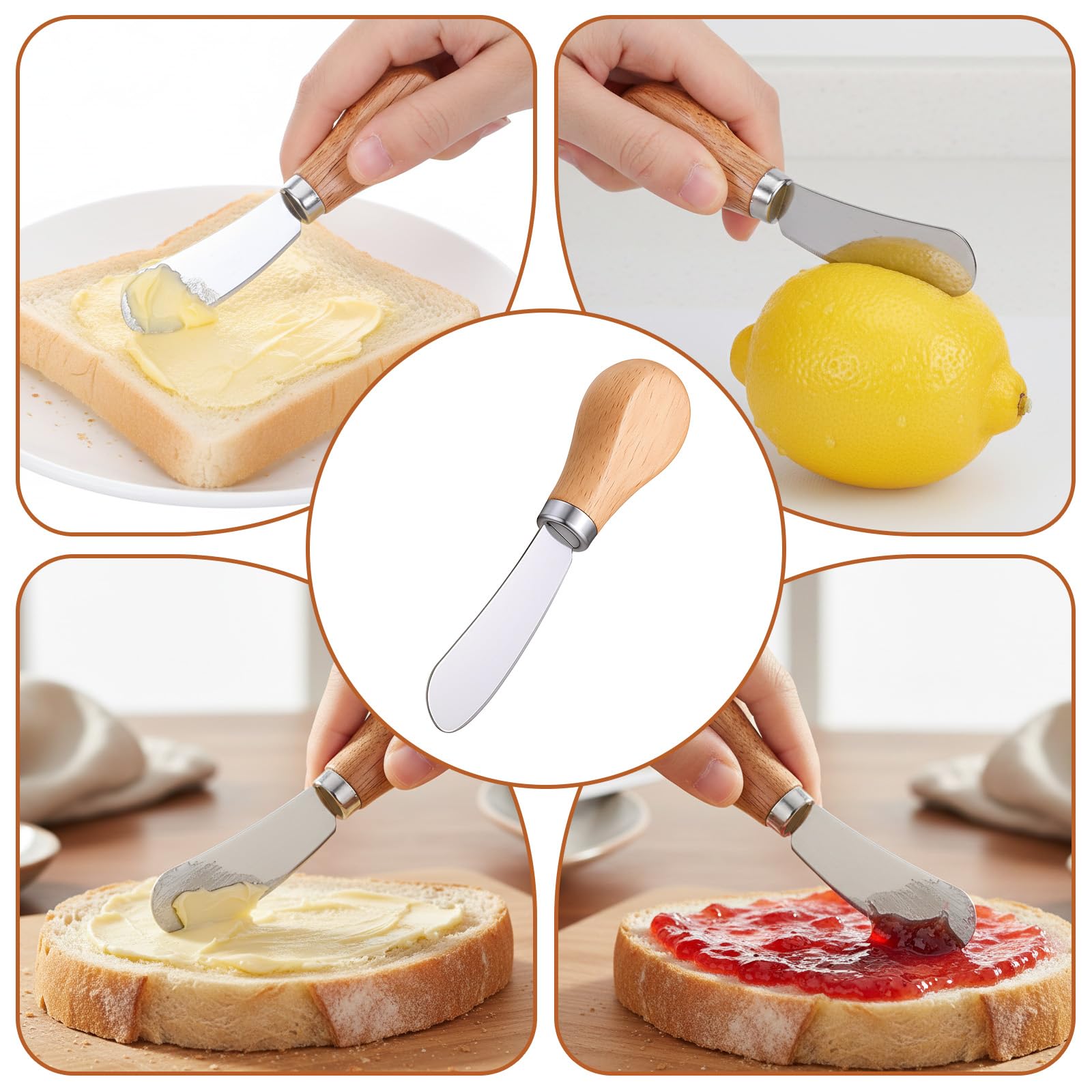 Beech wood handle cheese spreader knife for kitchen use