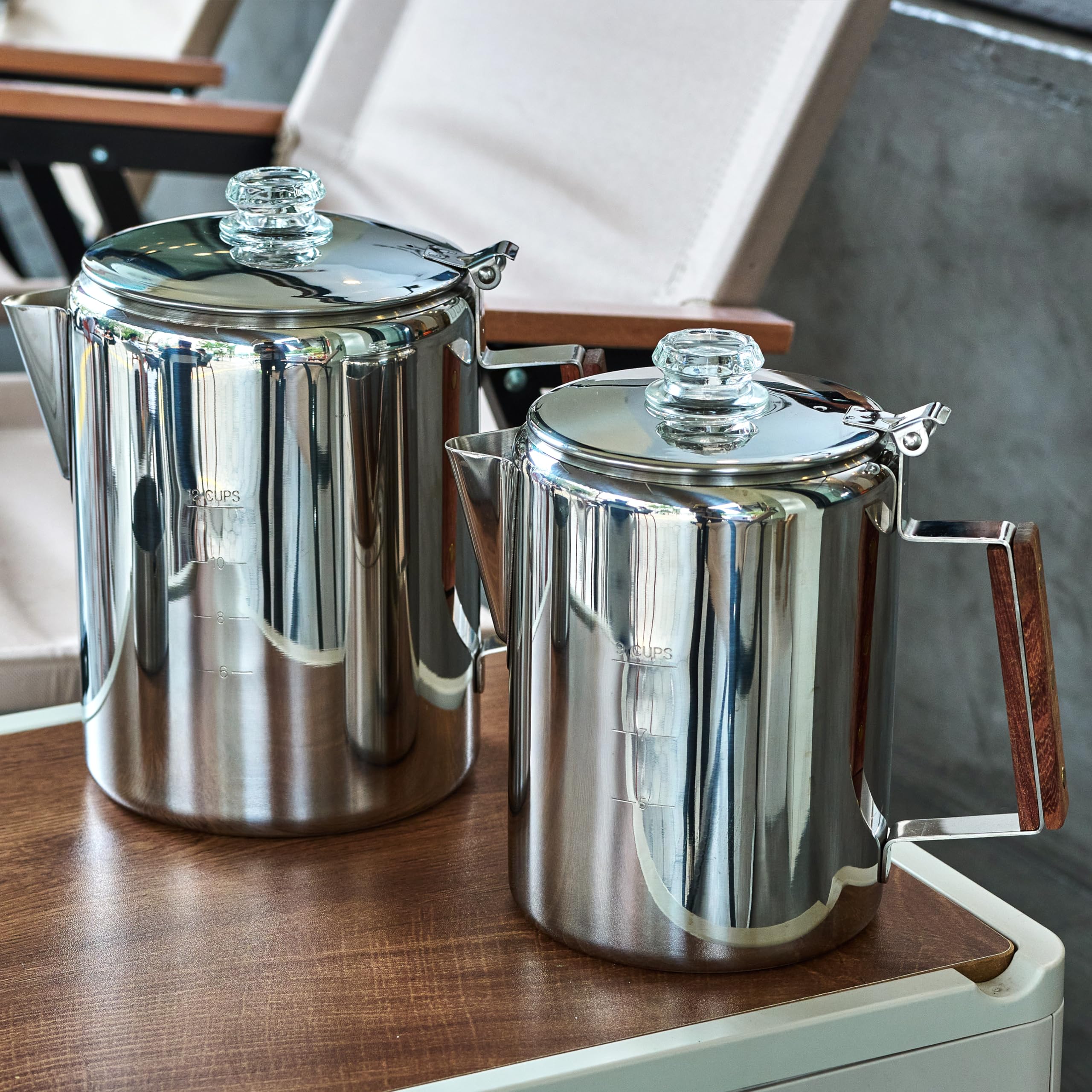 12 cup capacity indicator on percolator