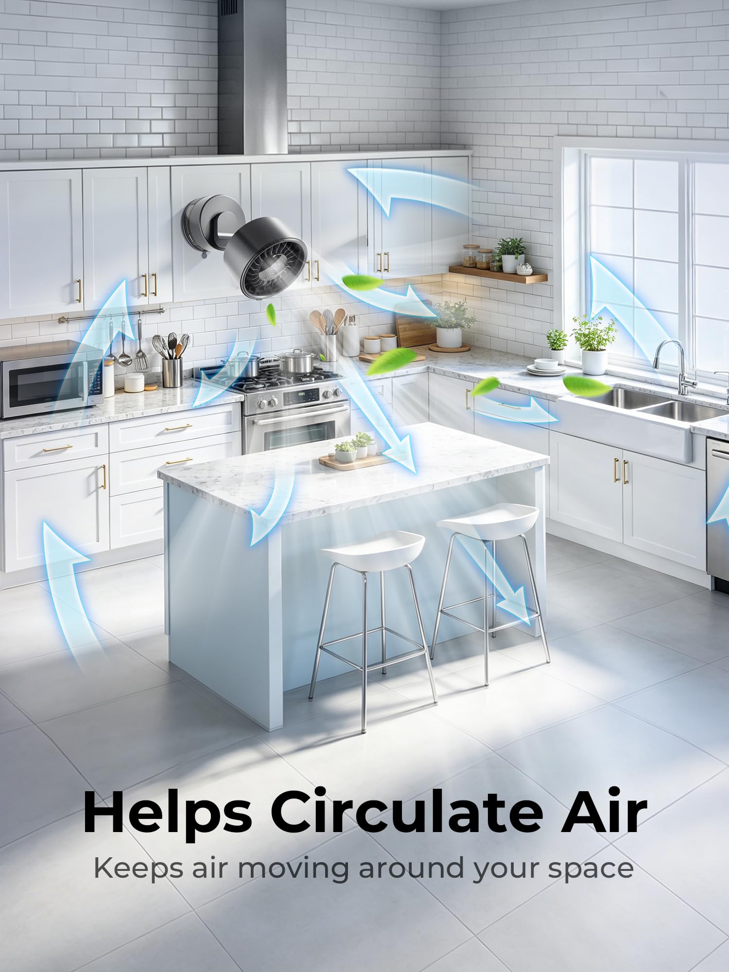 Compact desk fan suitable for bedroom or office