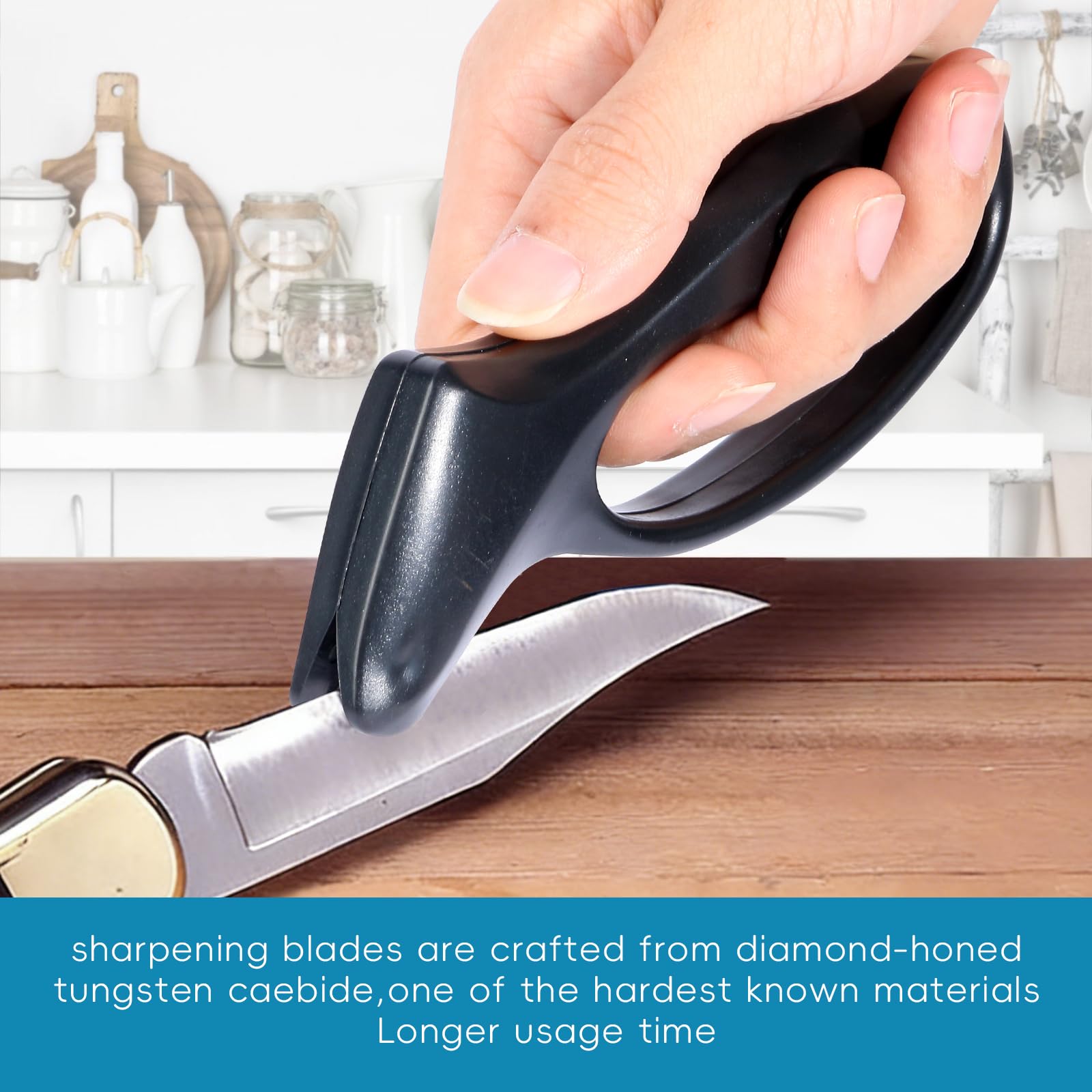 Compact BTKOSHLE knife sharpener for kitchen knives