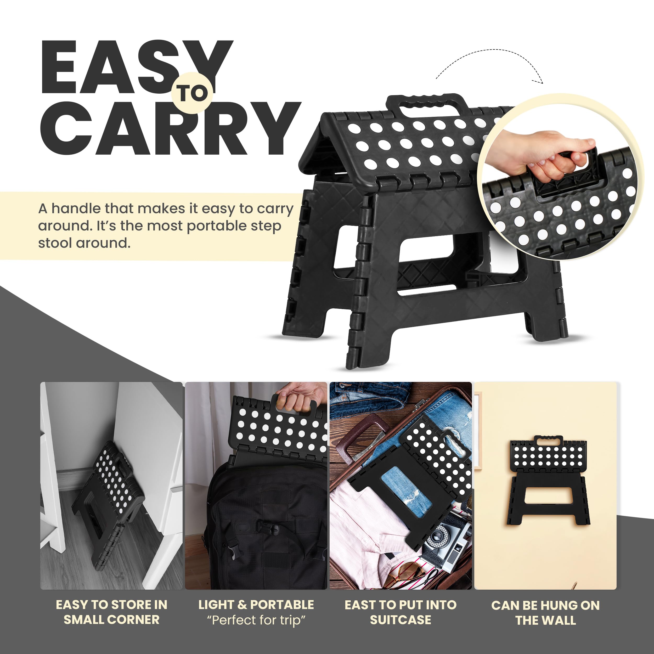 Portable small step stool for reaching cabinets