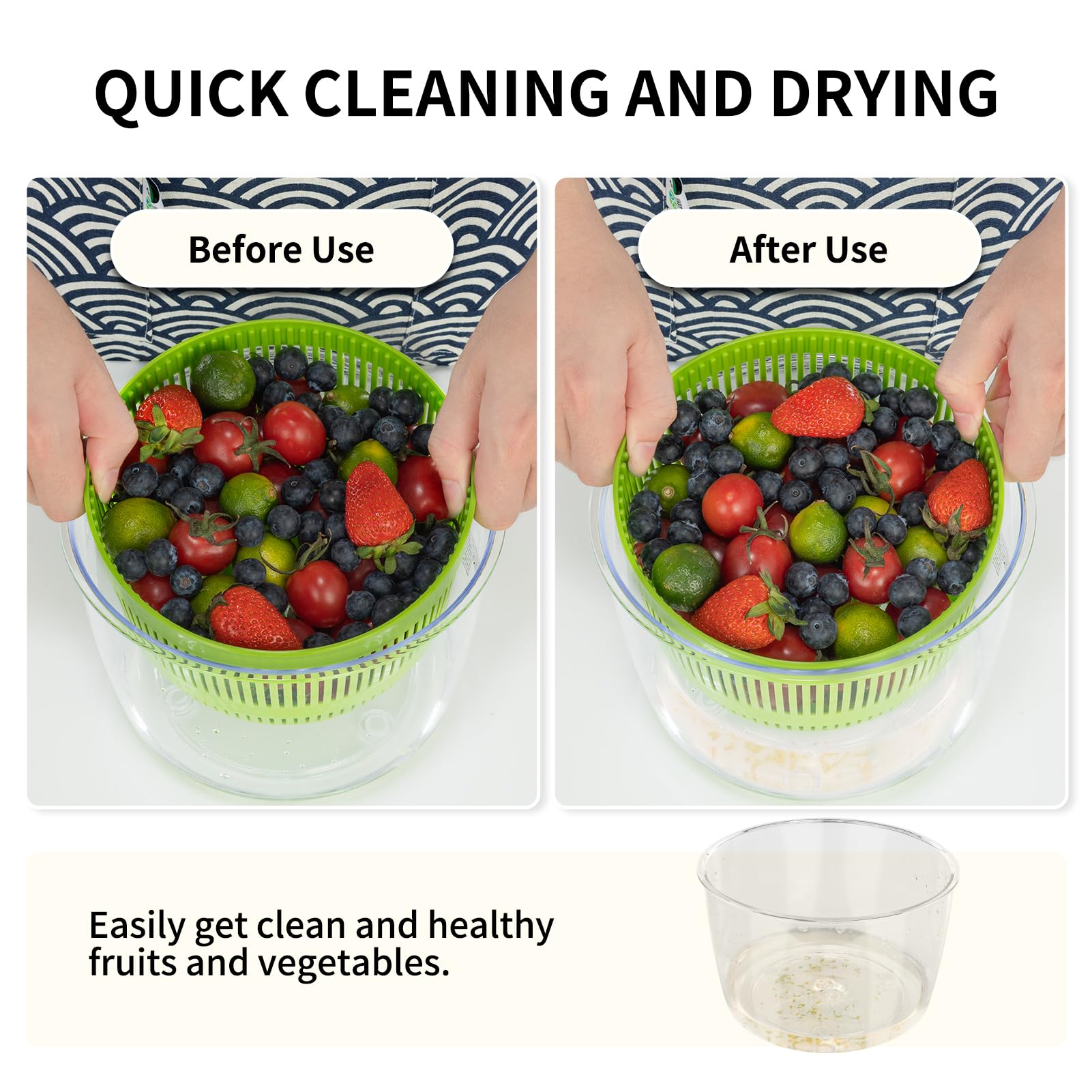 Clear bowl serves as salad bowl