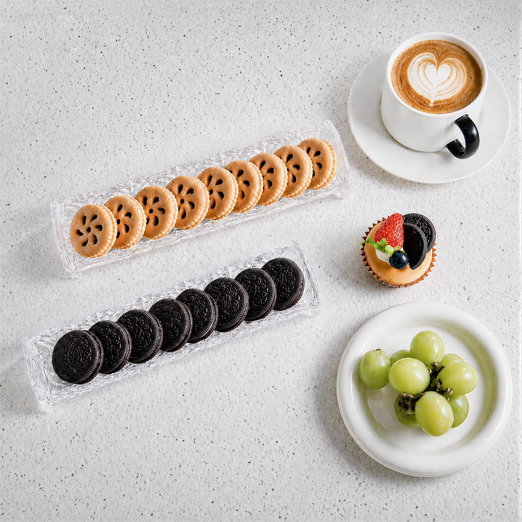 Compact serving tray dimensions 9.6L x 2.3W x 2.1H inches