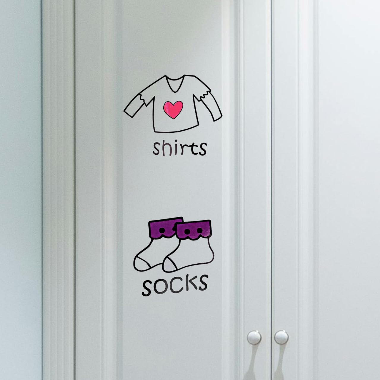 Compact space labeling for dressers and bins