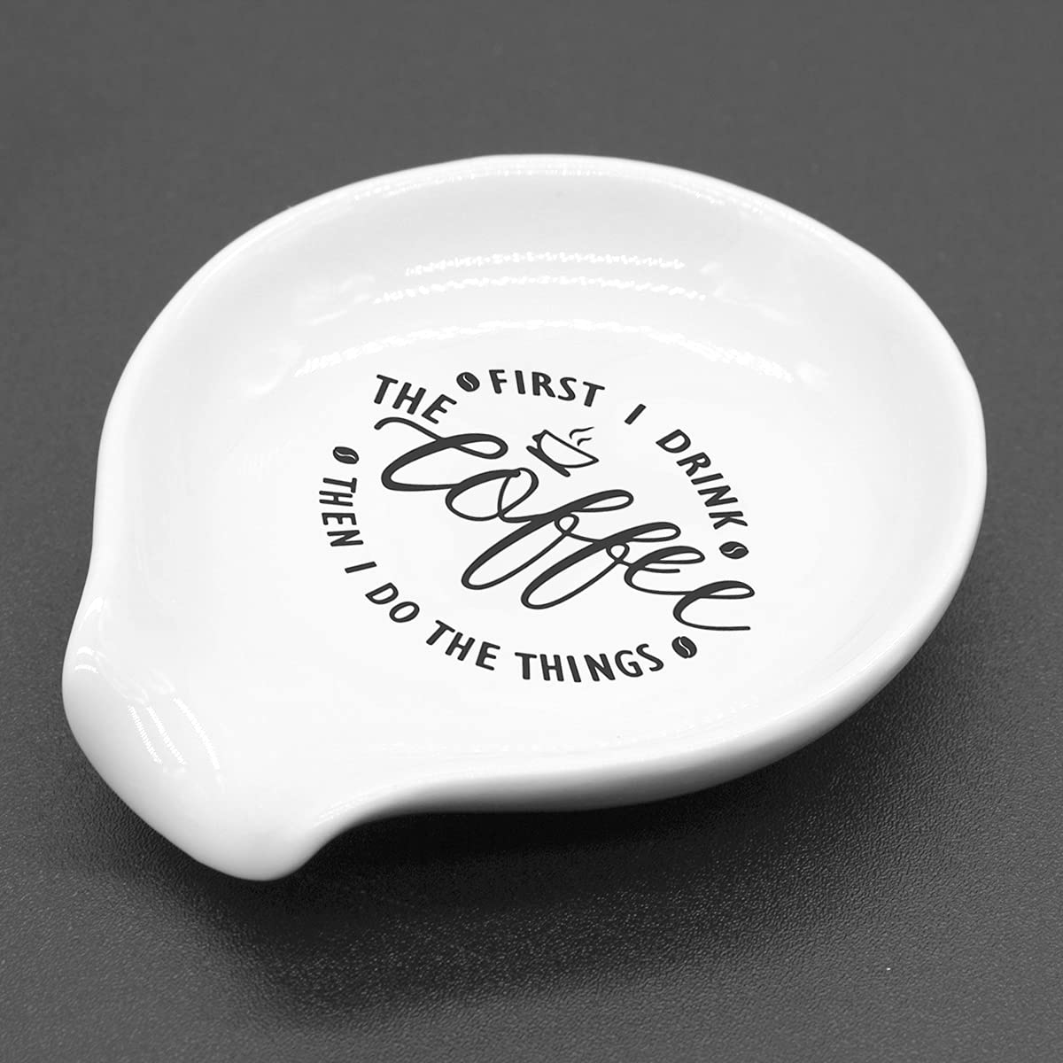 Thick ceramic spoon rest with glazed finish