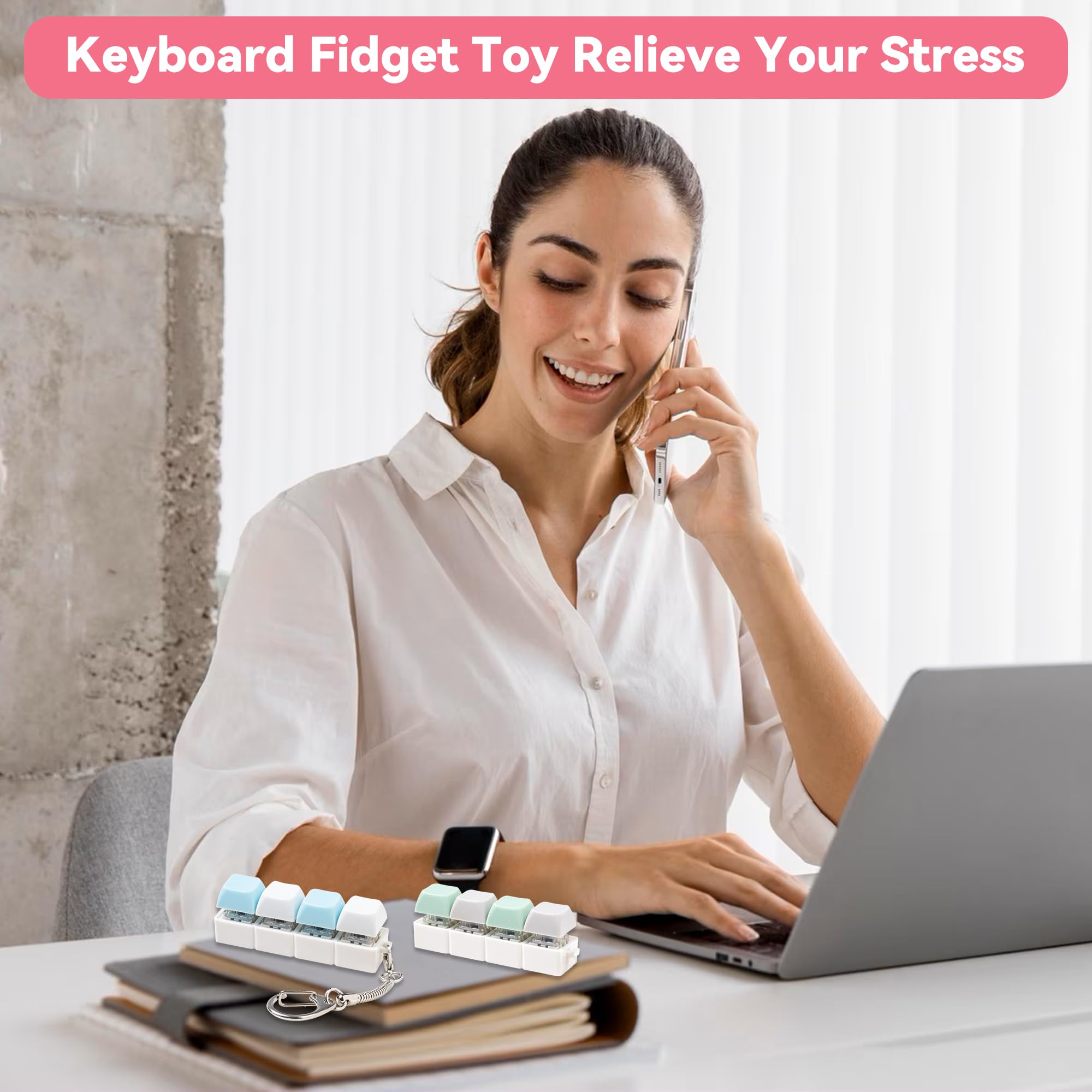 Ergonomic keyboard fidget toy for focus