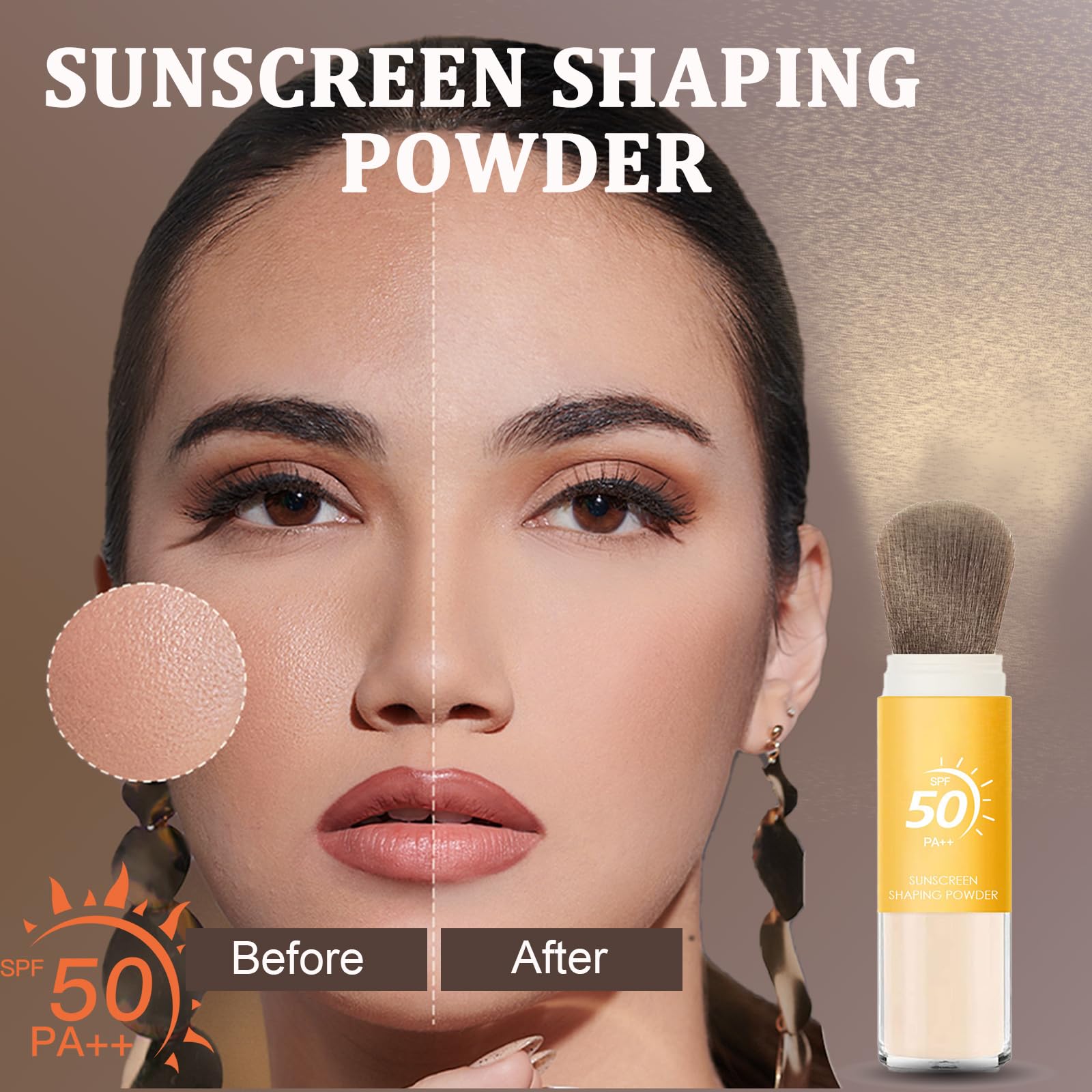 Portable sunscreen powder compact for travel