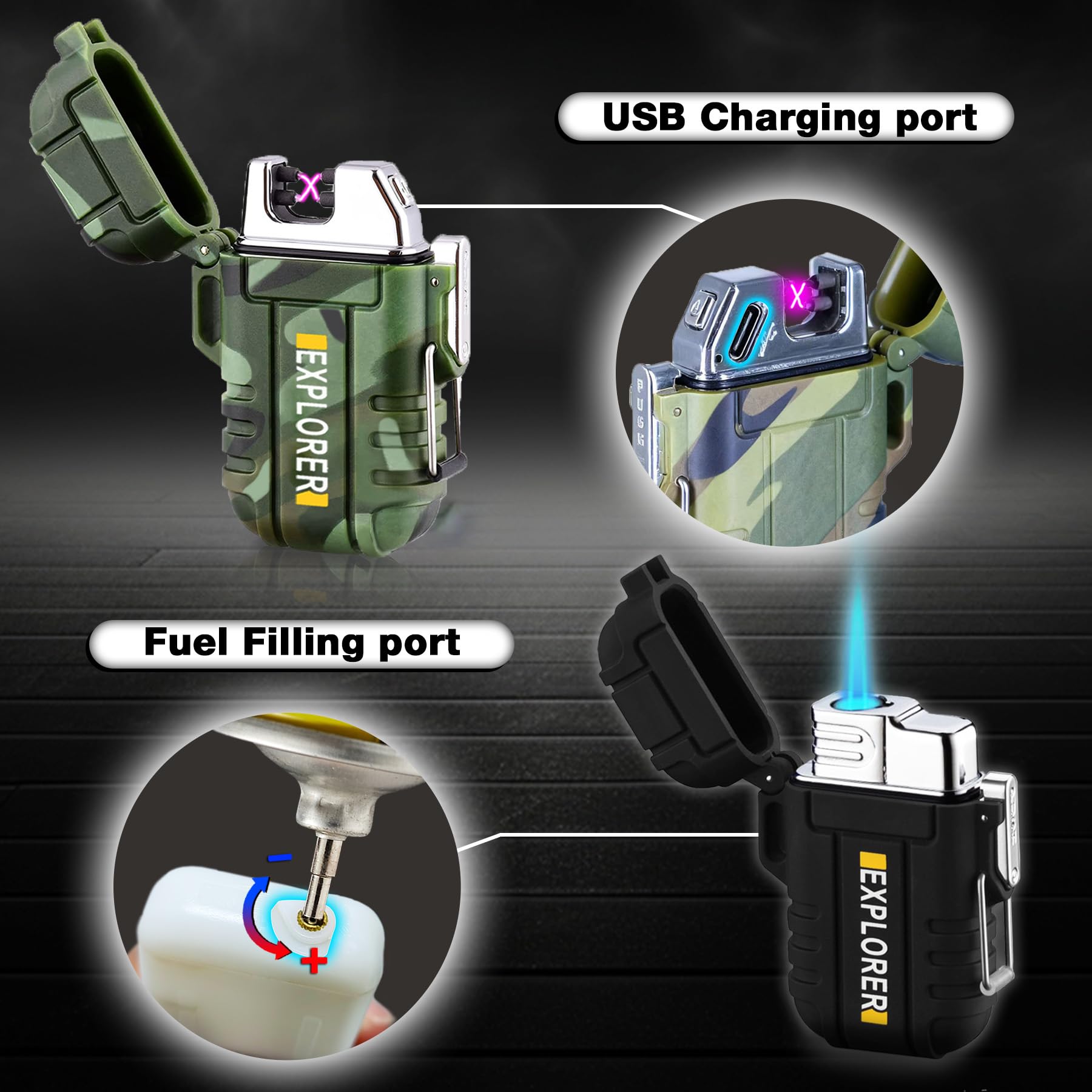 compact durable lighter size 1.9 x 2.7 x 0.7 inches