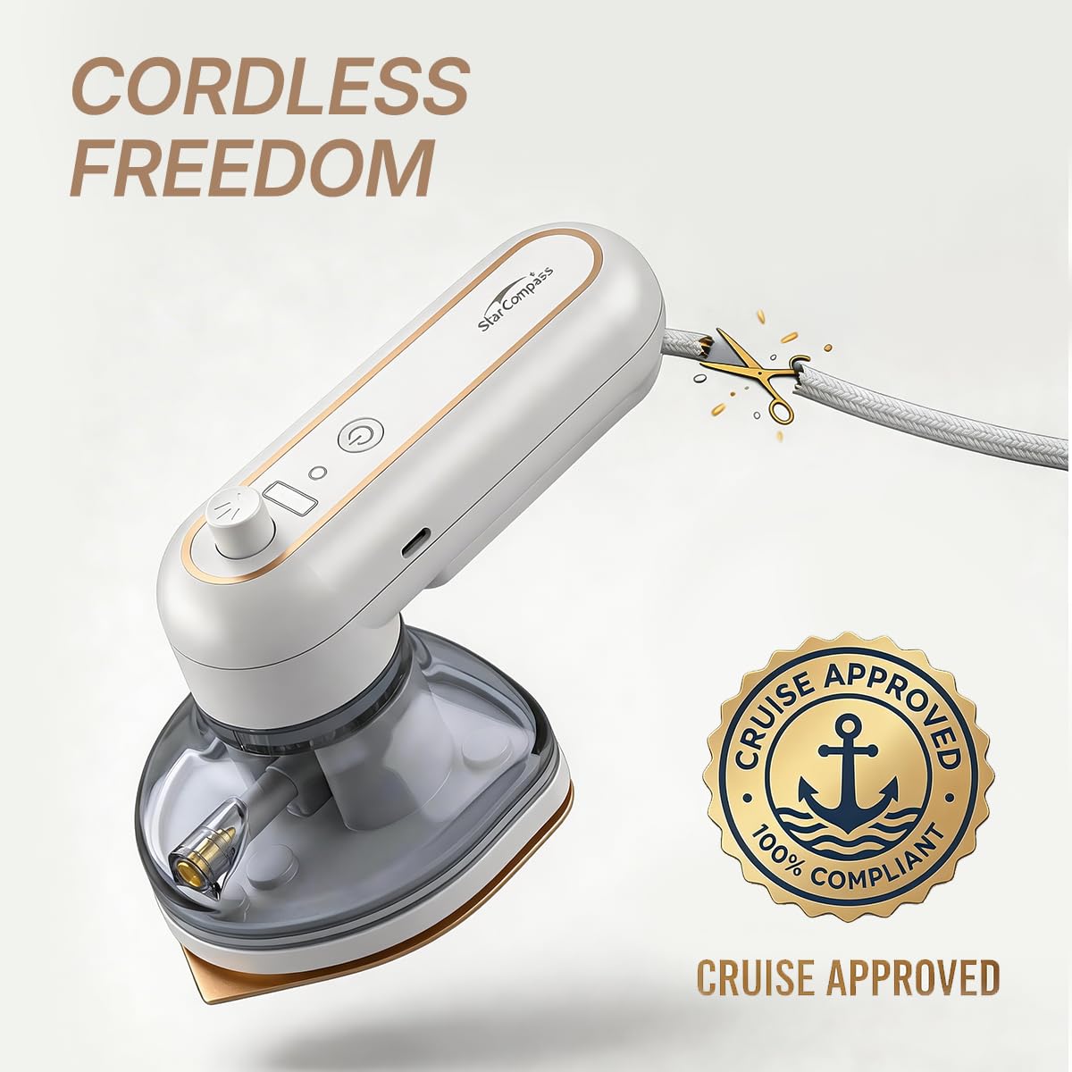 Compact travel iron dimensions 6.75 by 3 inches