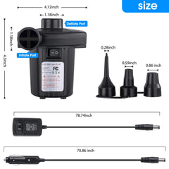 Dual power air pump for home and car use