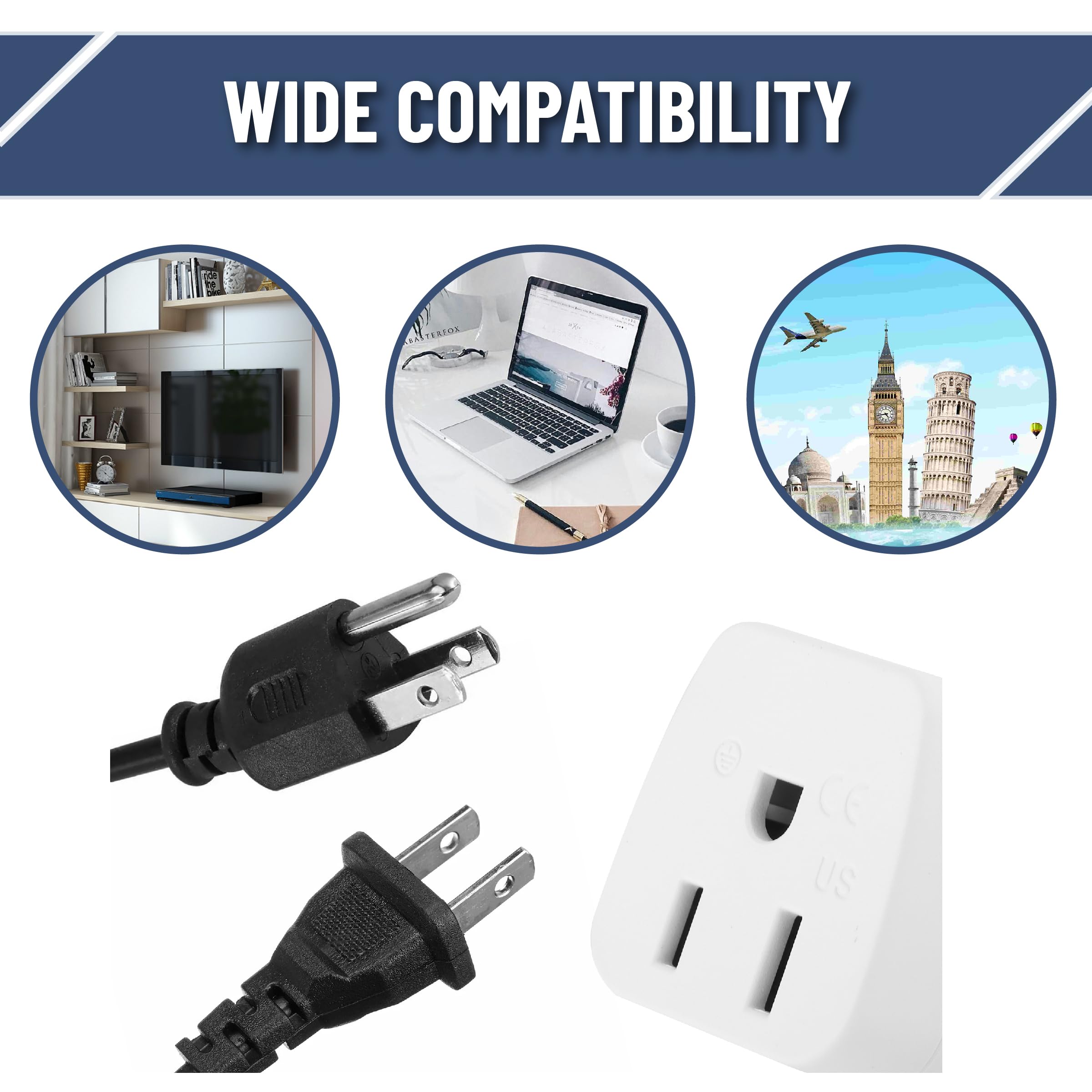 Compact Bates Type G travel plug adapter for UK