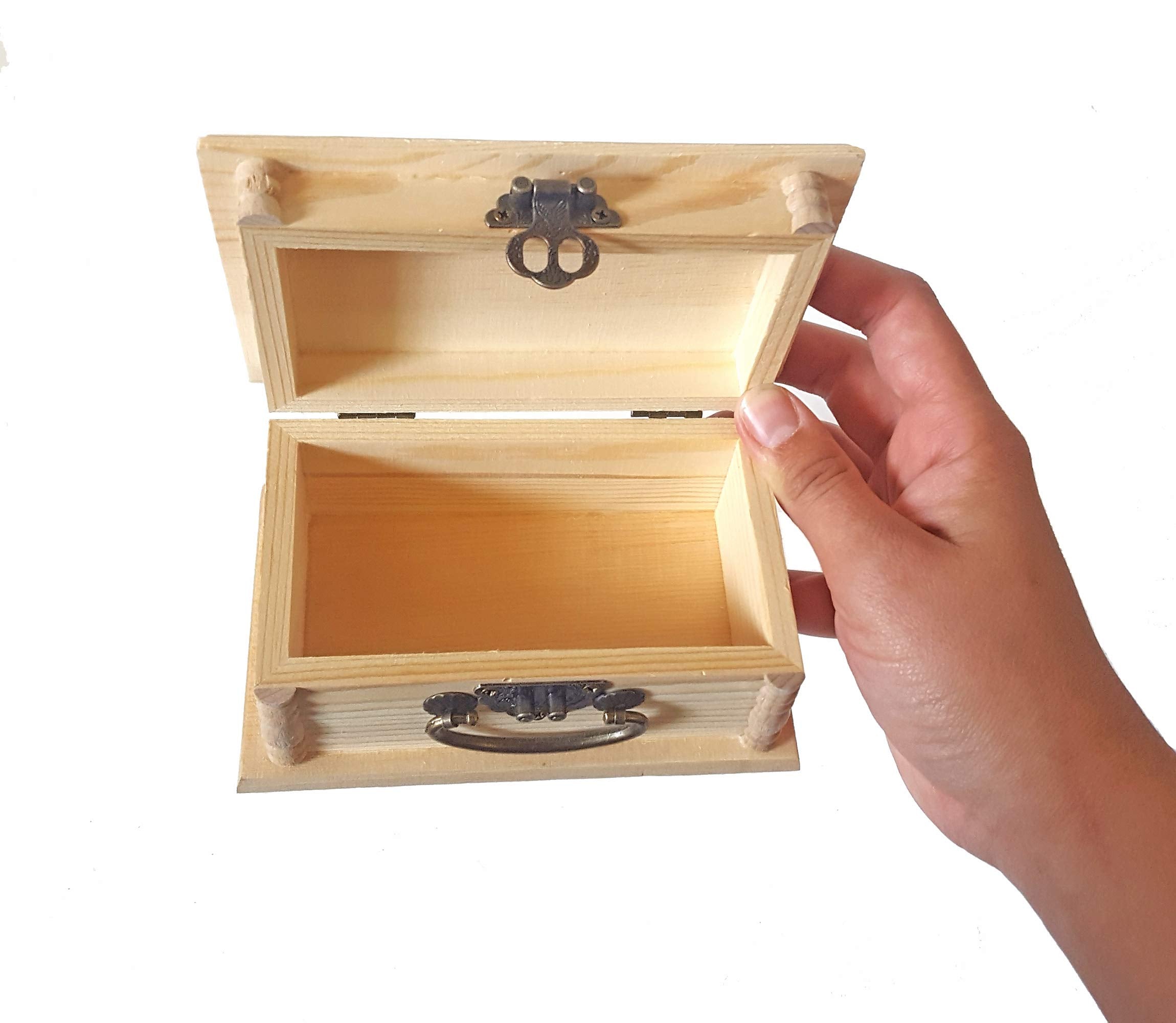 Small Celtic Wolf Wooden Box with lid and hinges