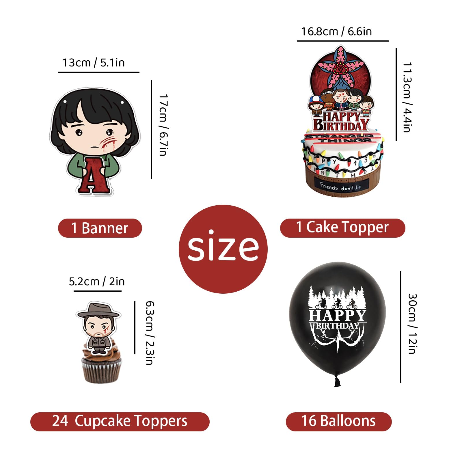 balloons 12 inch tv series theme set with banner and toppers