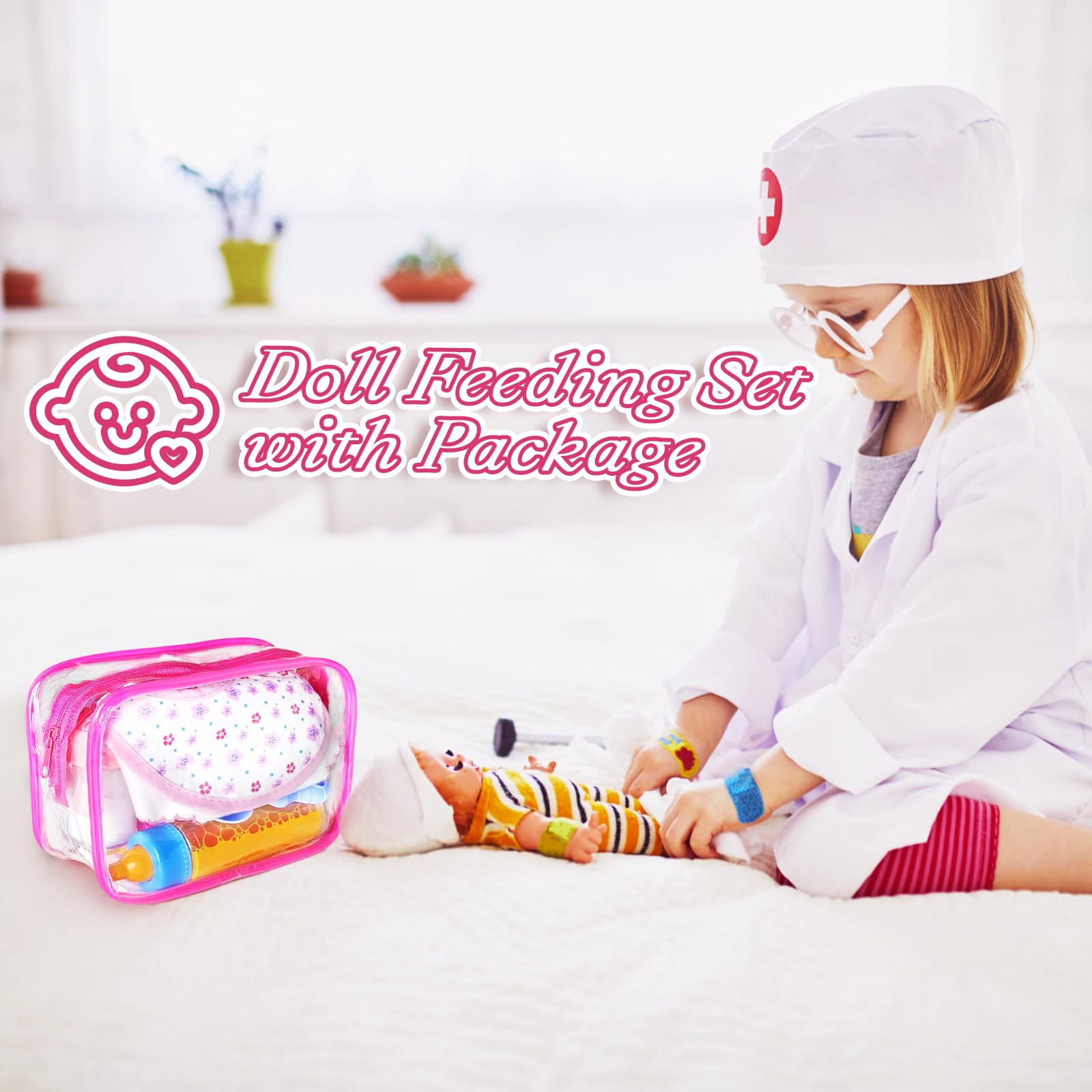 Complete pretend play doll feeding kit image