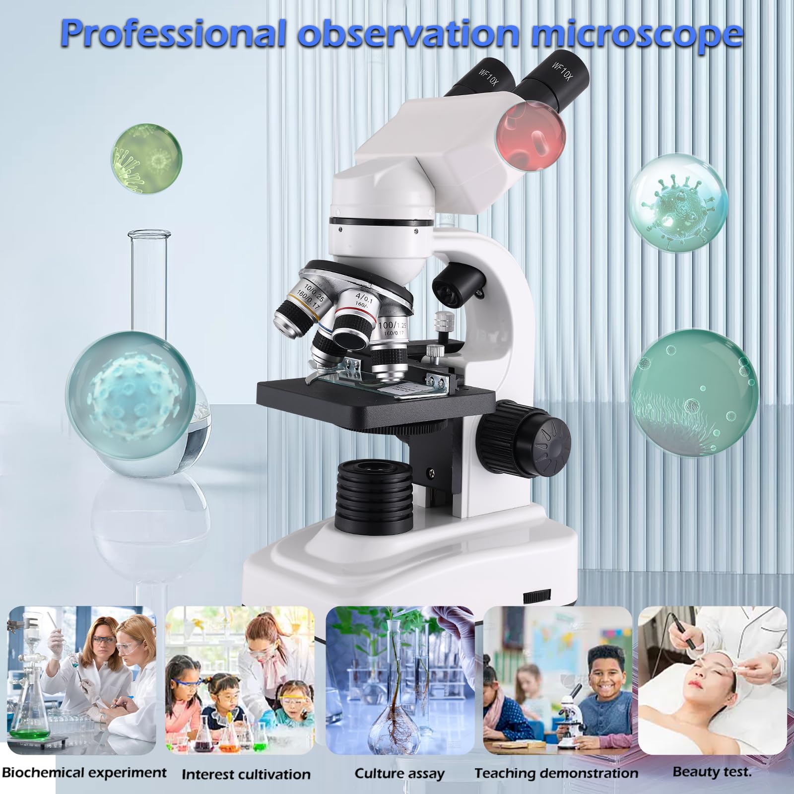 Complete microscope kit for bioscience exploration