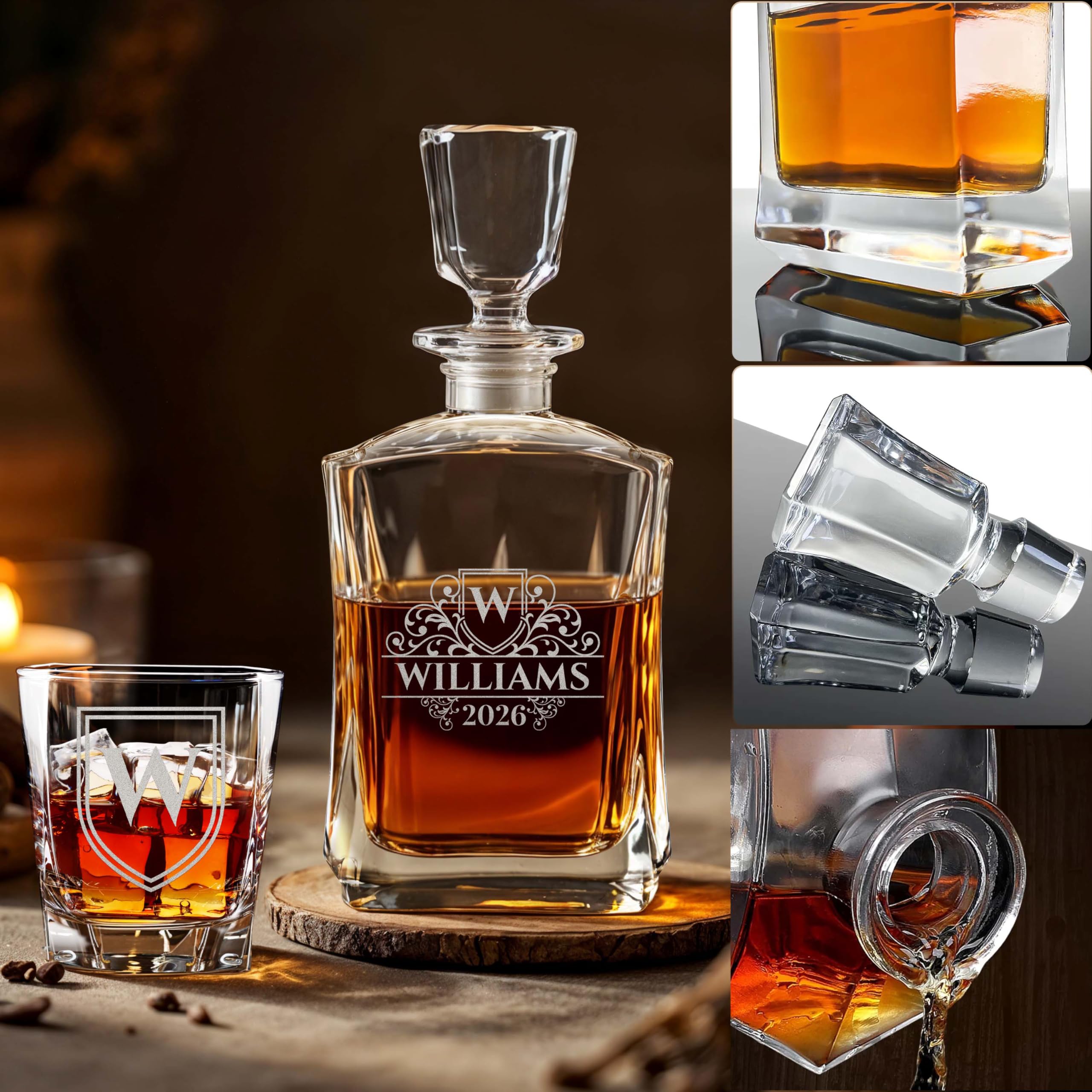 Complete whiskey lover set with stones and tongs