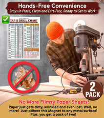 Pipe tap information including NPT and NPS sizes on chart