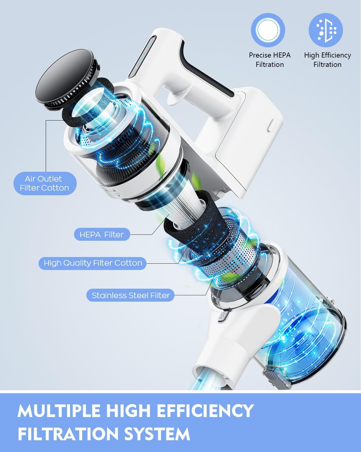 Cloud White Comvtu cordless vacuum cleaner design