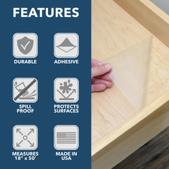 Clear vinyl shelf liner for shelves and drawers