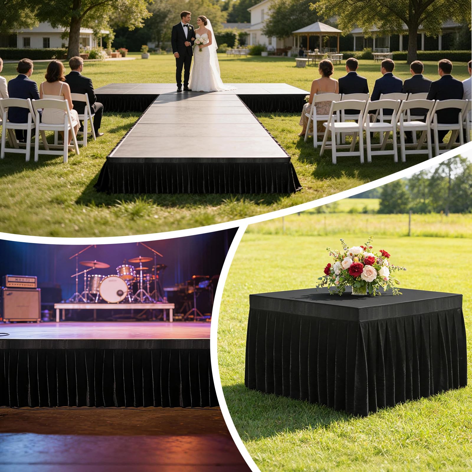 Graduation or runway event using Bhyhok stage skirt
