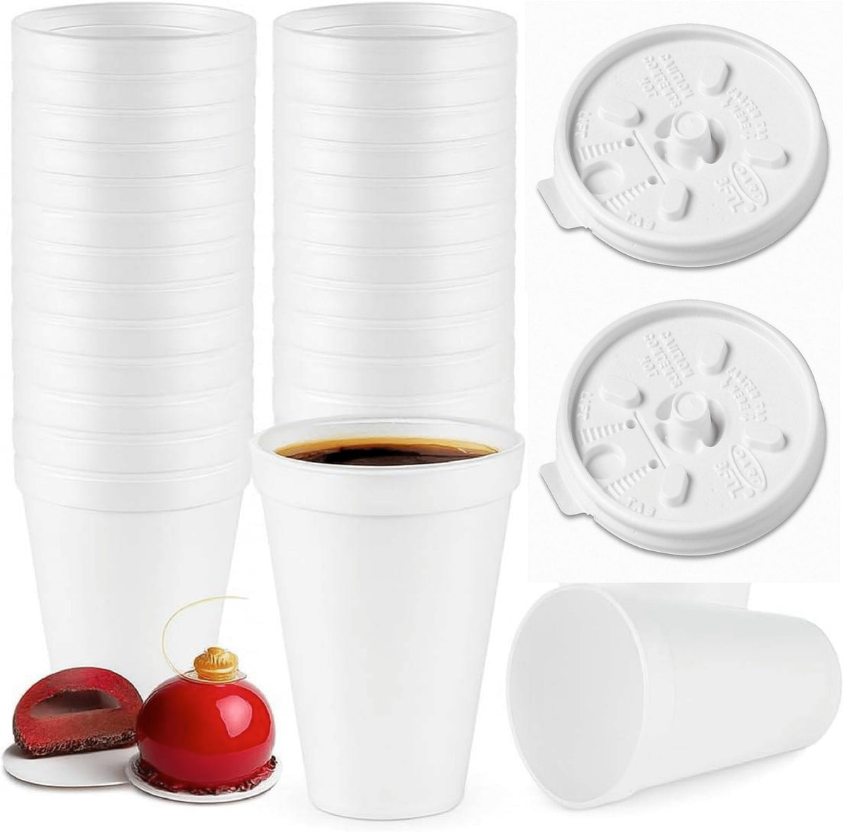 Concession Essentials 8 oz foam cup with lid